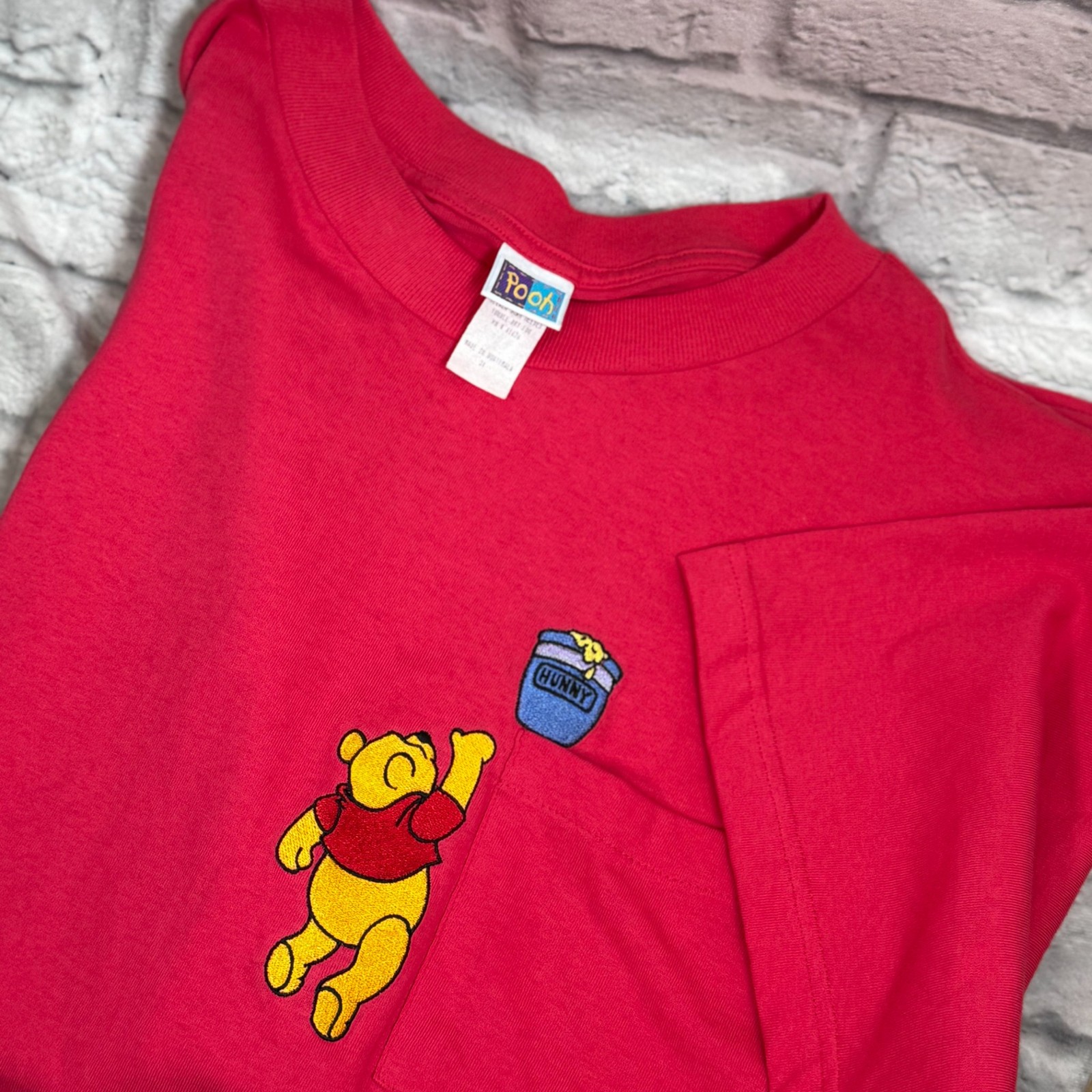 VTG Disney Winnie The Pooh T-Shirt Nightgown Womens 3XL Embroidered Pocket