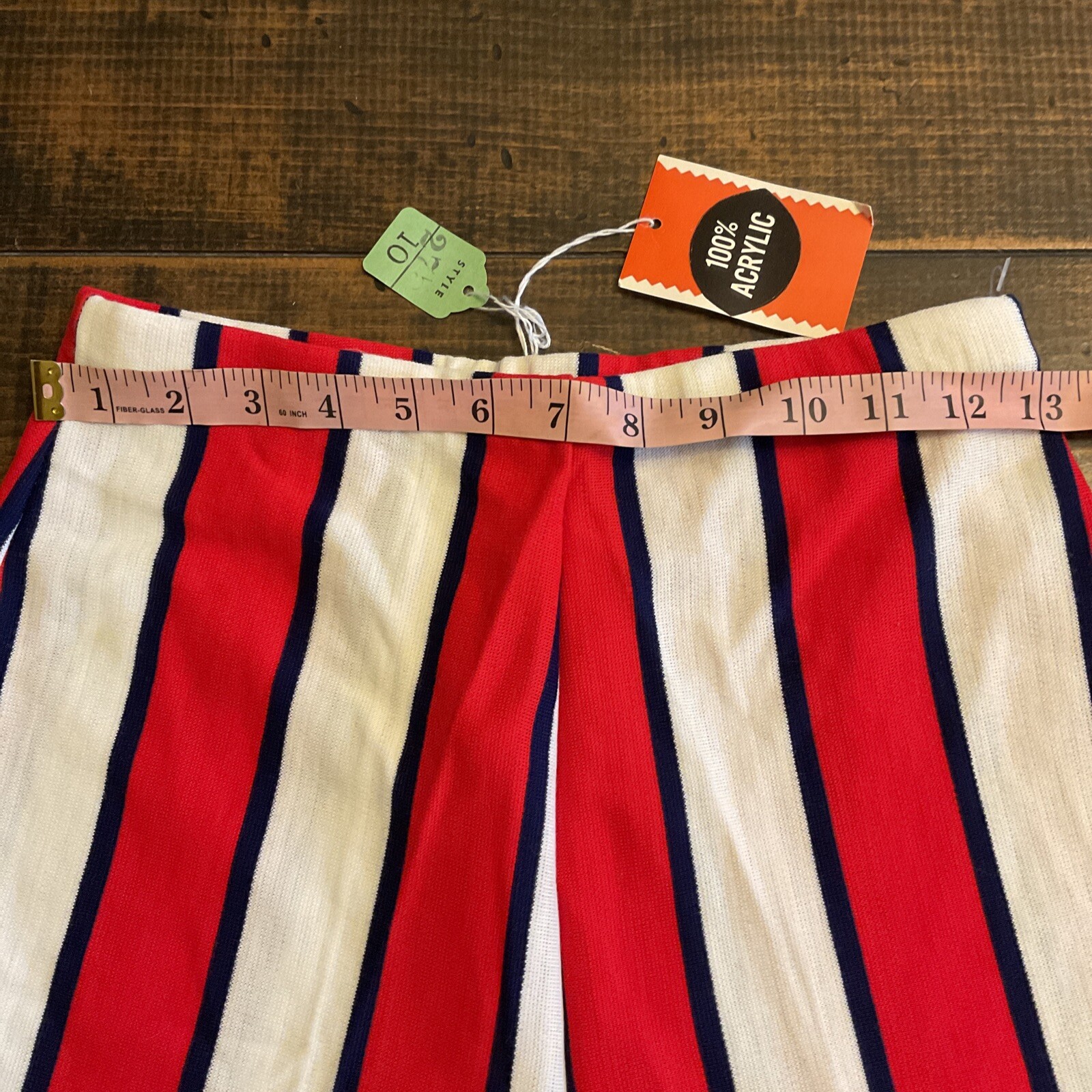 vintage 1950s 1960s 1970s Patriotic Striped Shorts Summer Beach Retro Red White