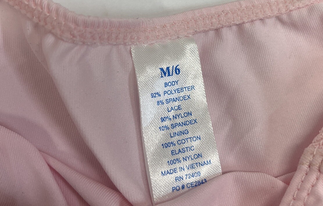 Vintage Delicates Satin Pink Low Lace Accent Waist Bikini Panty M/6 Silky Soft