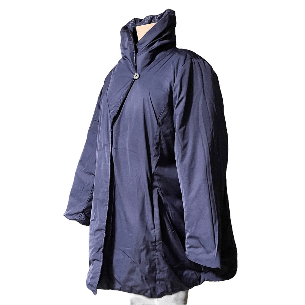 Dennis Basso Reversible Print to Solid Water Resistant Jacket