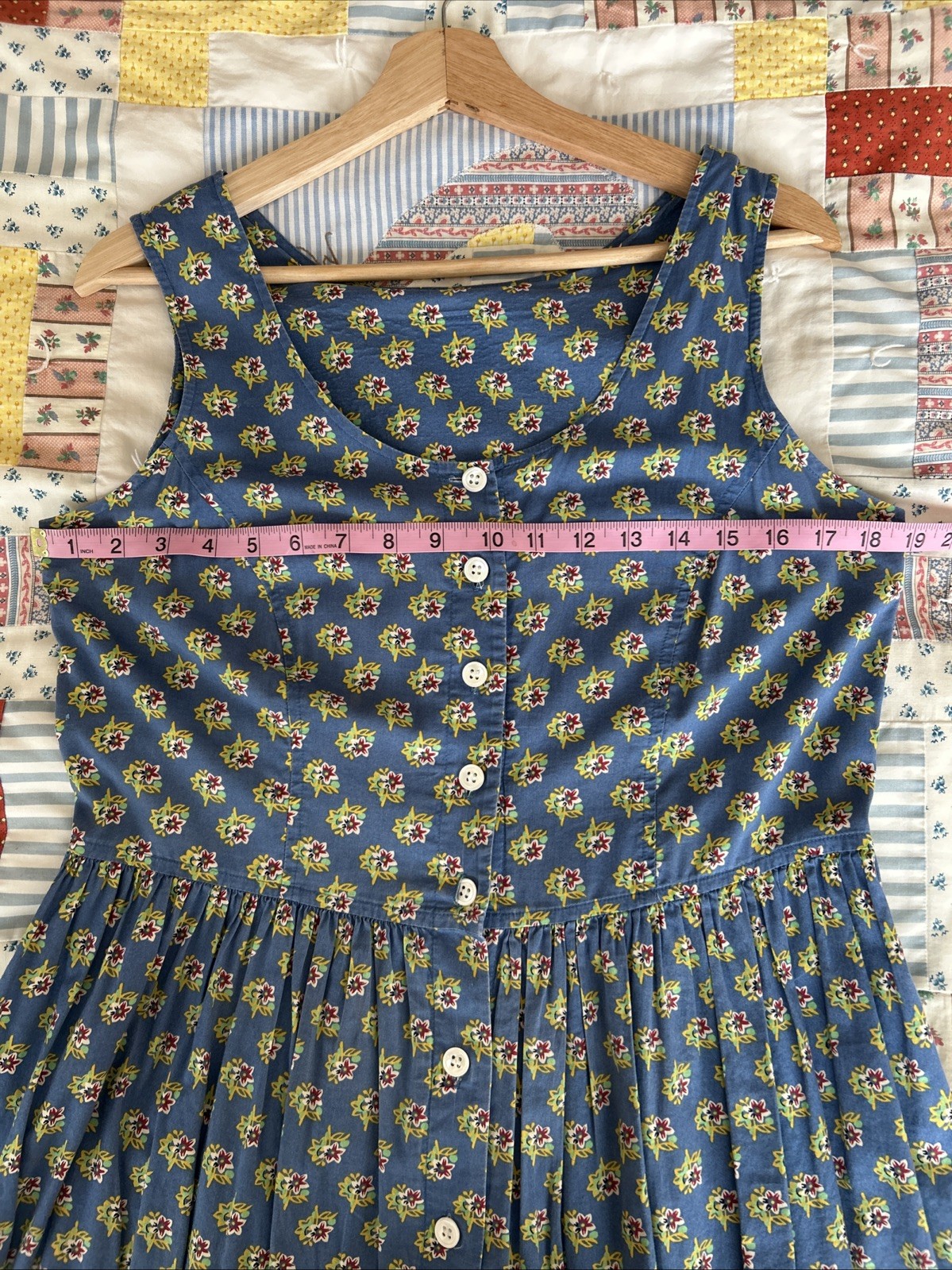 Laura Ashley Cottagecore Blue Floral Maxi Dress Vintage Sz 8 / M / UK 12