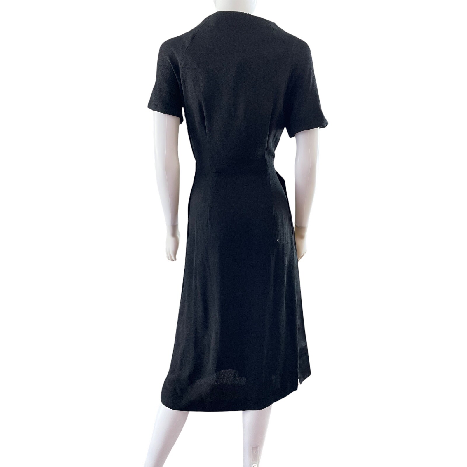 Vintage 40s Little Black Dress, Sz M, Metal Talon Side Zipper
