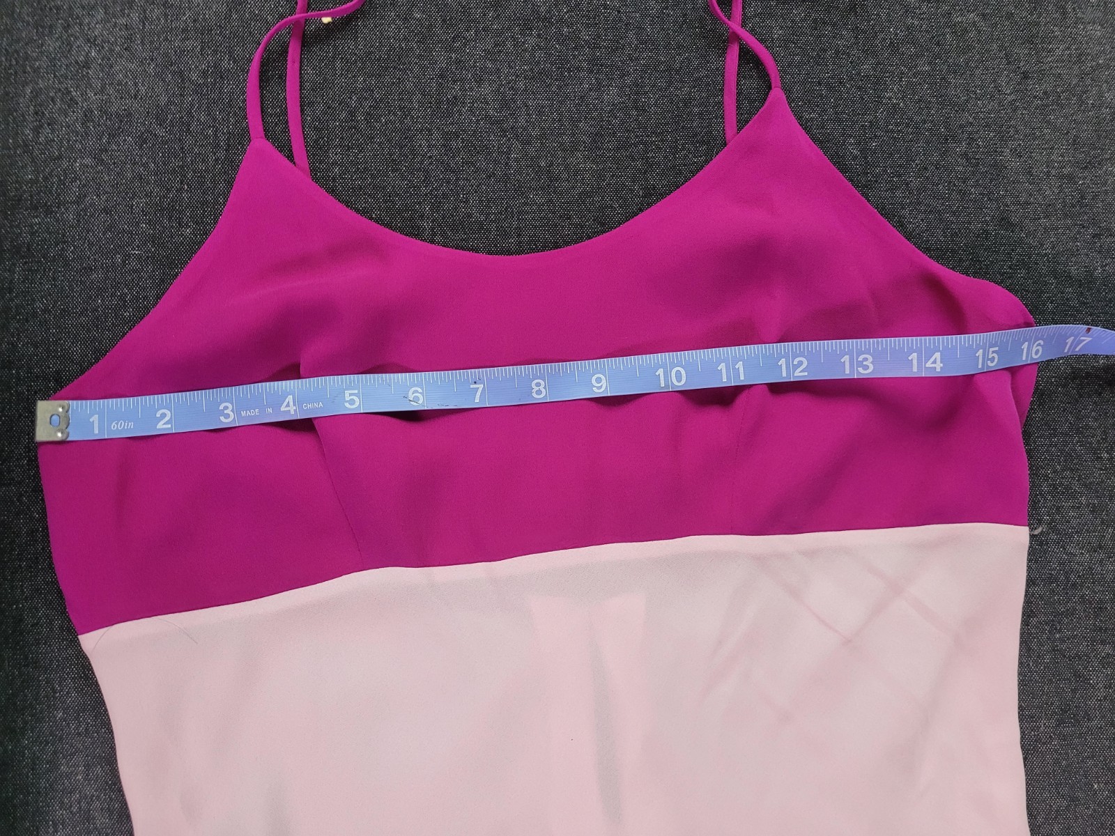 Vintage 90s Y2K Deadstock 2 Tone Pink Fuchsia Silk Nightgown Slip Dress Midi M