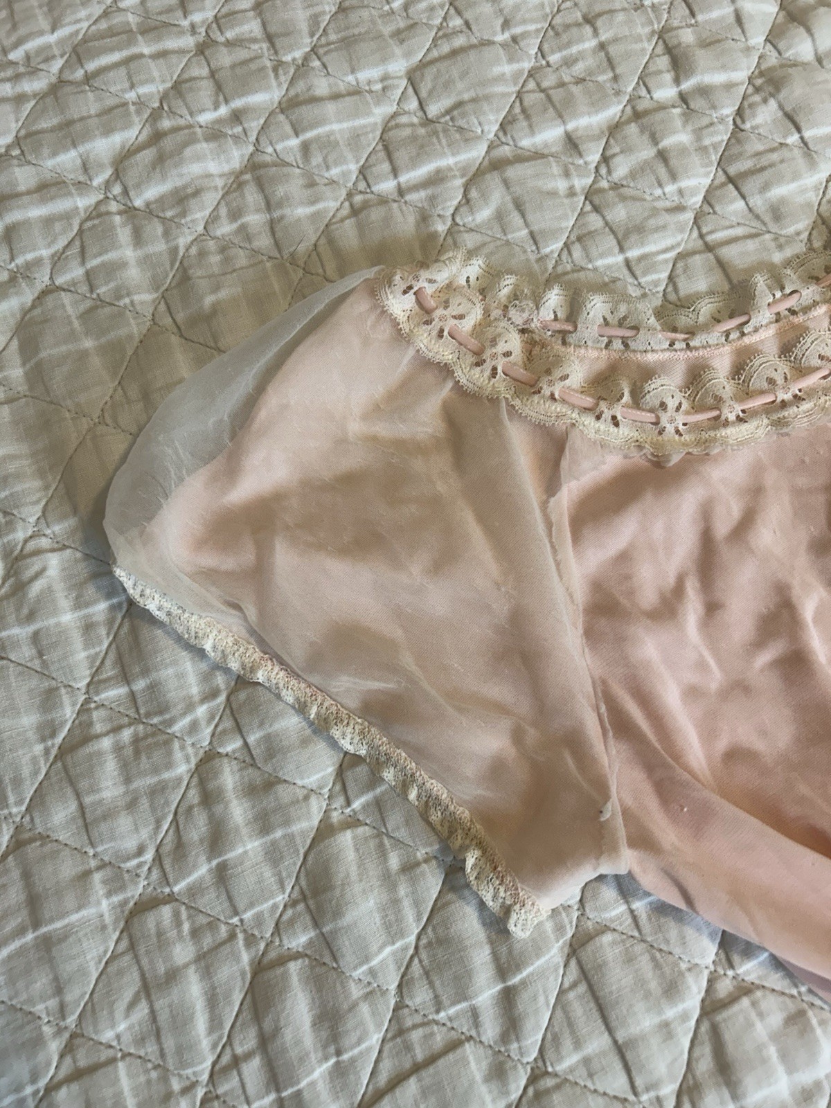 Vintage Louis Jean Model Lingerie Nightgown Coquette Lace Soft Girl Cottage Core