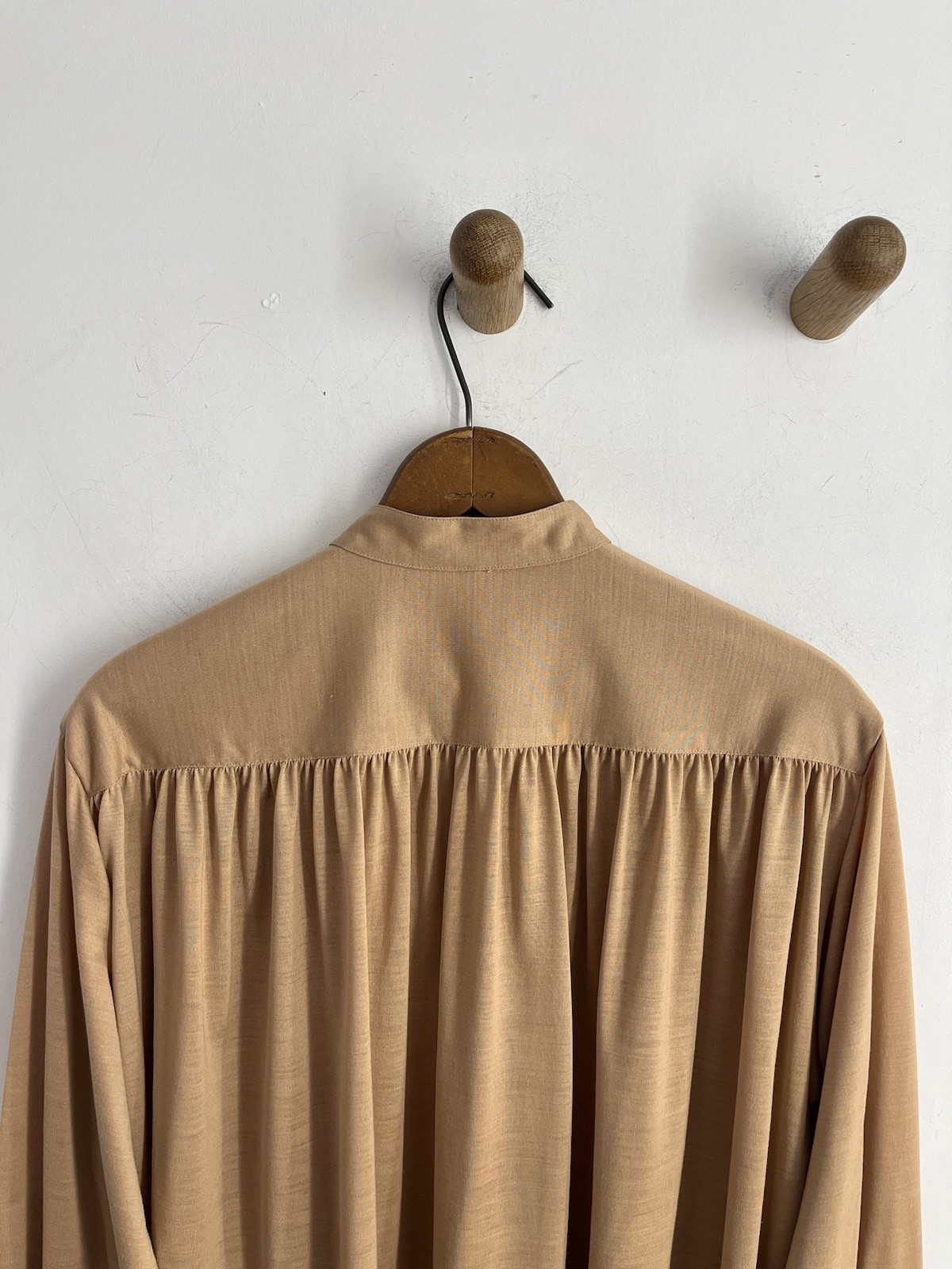 1970s 80s Rare Designer Ted Lapidus Couture Silk Jersey Draped Blouse S/M