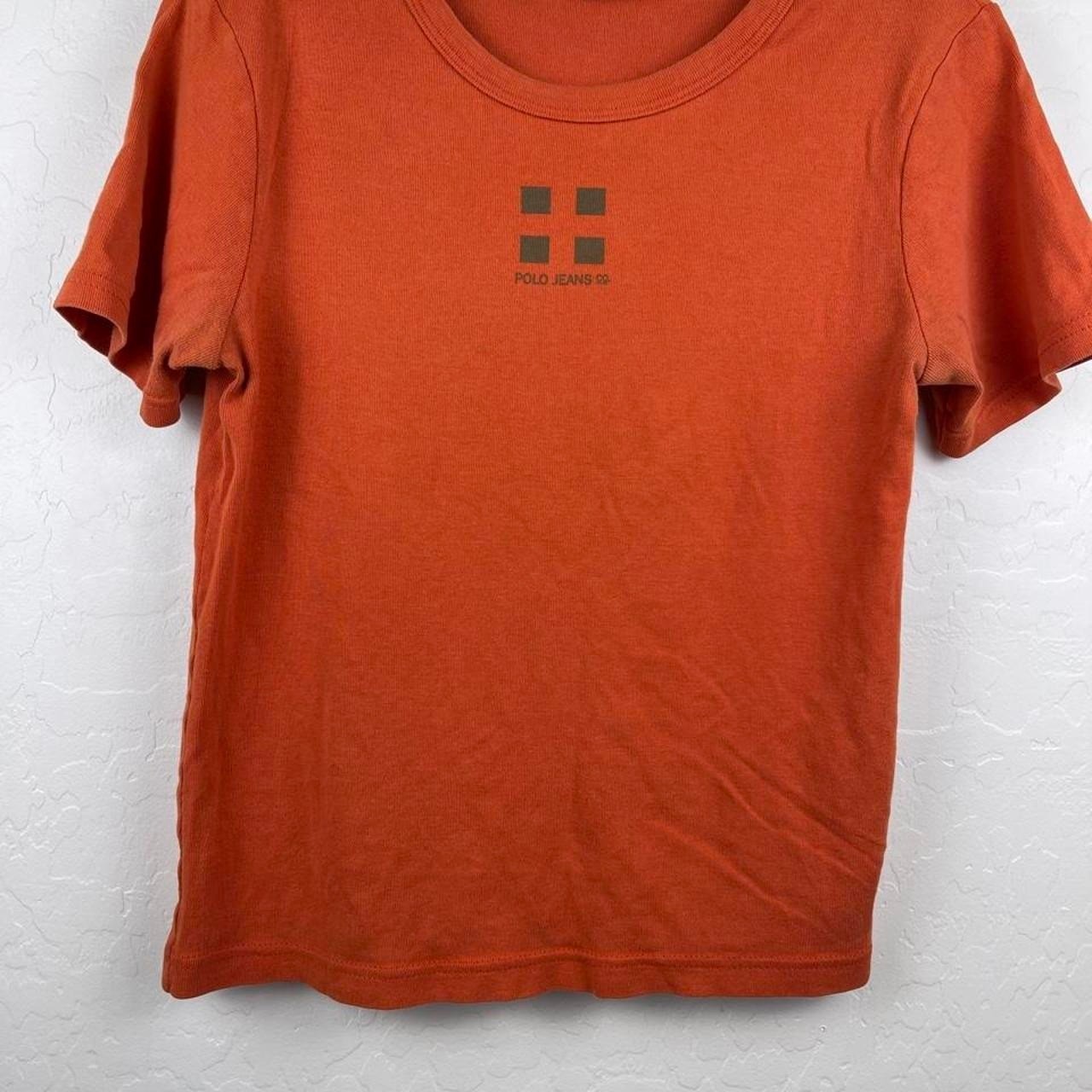 Vintage polo jeans co Ralph Lauren orange cotton tshirt size L