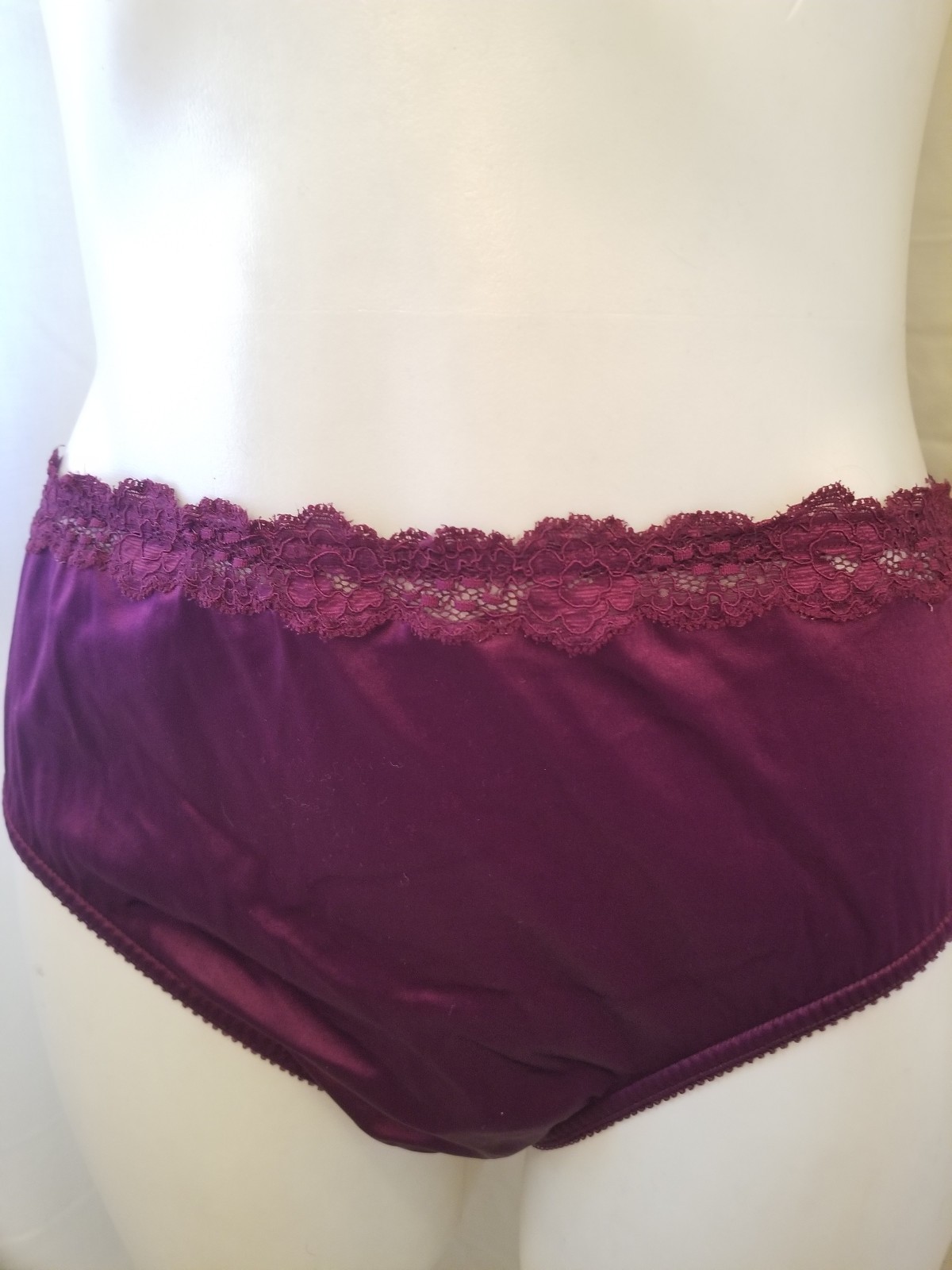Vintage Plum Purple Second Skin Satin Brief Panty Panties L
