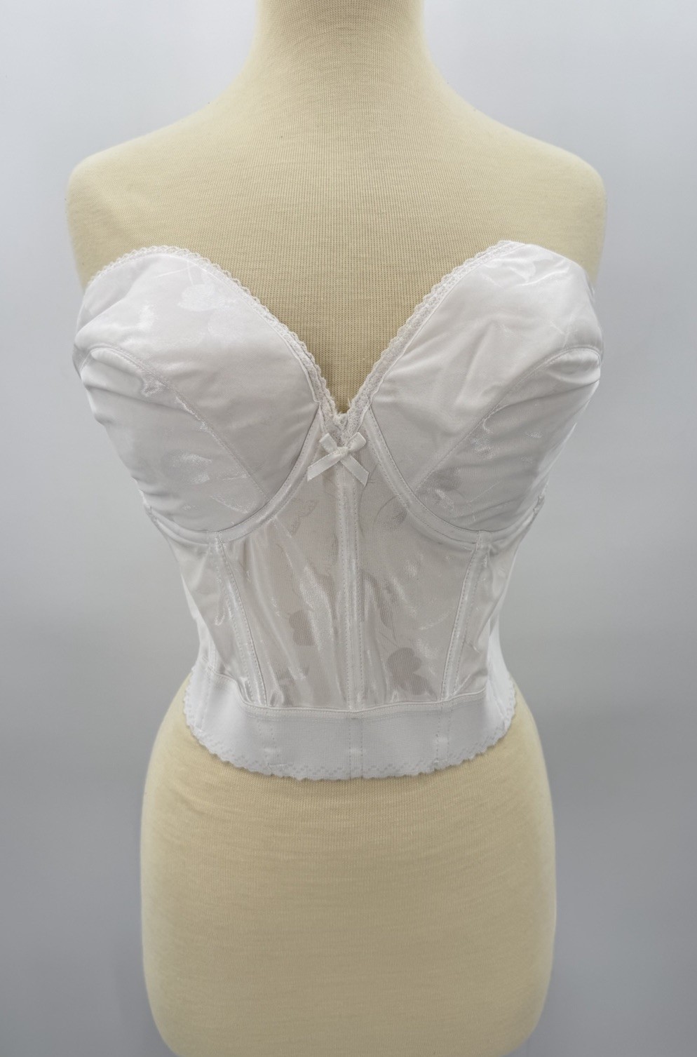 Vintage Wynette by Valmont Size 42D White Strapless Longline Bra NWT