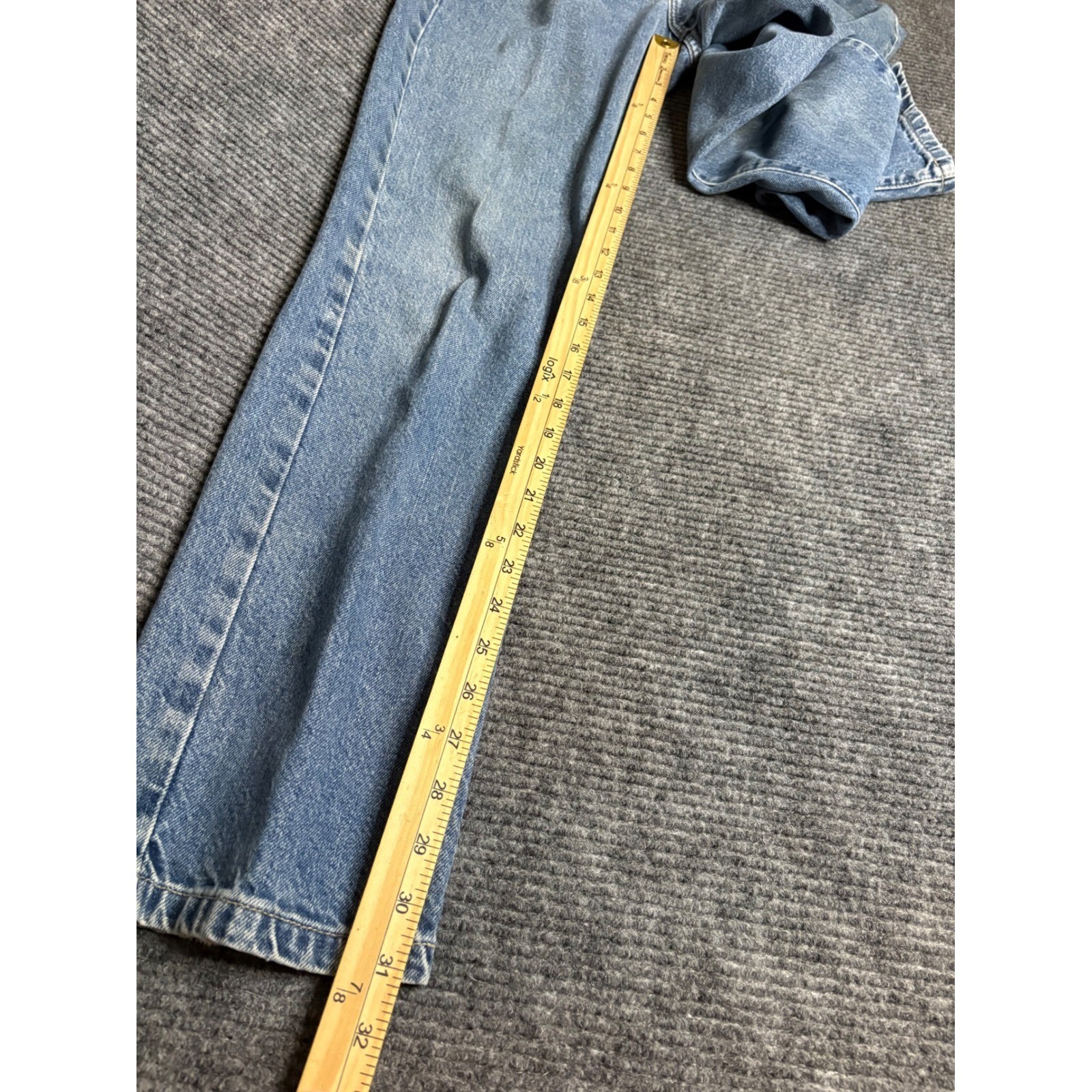 VTG Tommy Hilfiger Jeans Light Wash Flag Pocket Baggy Straight 90s Y2K Size 6