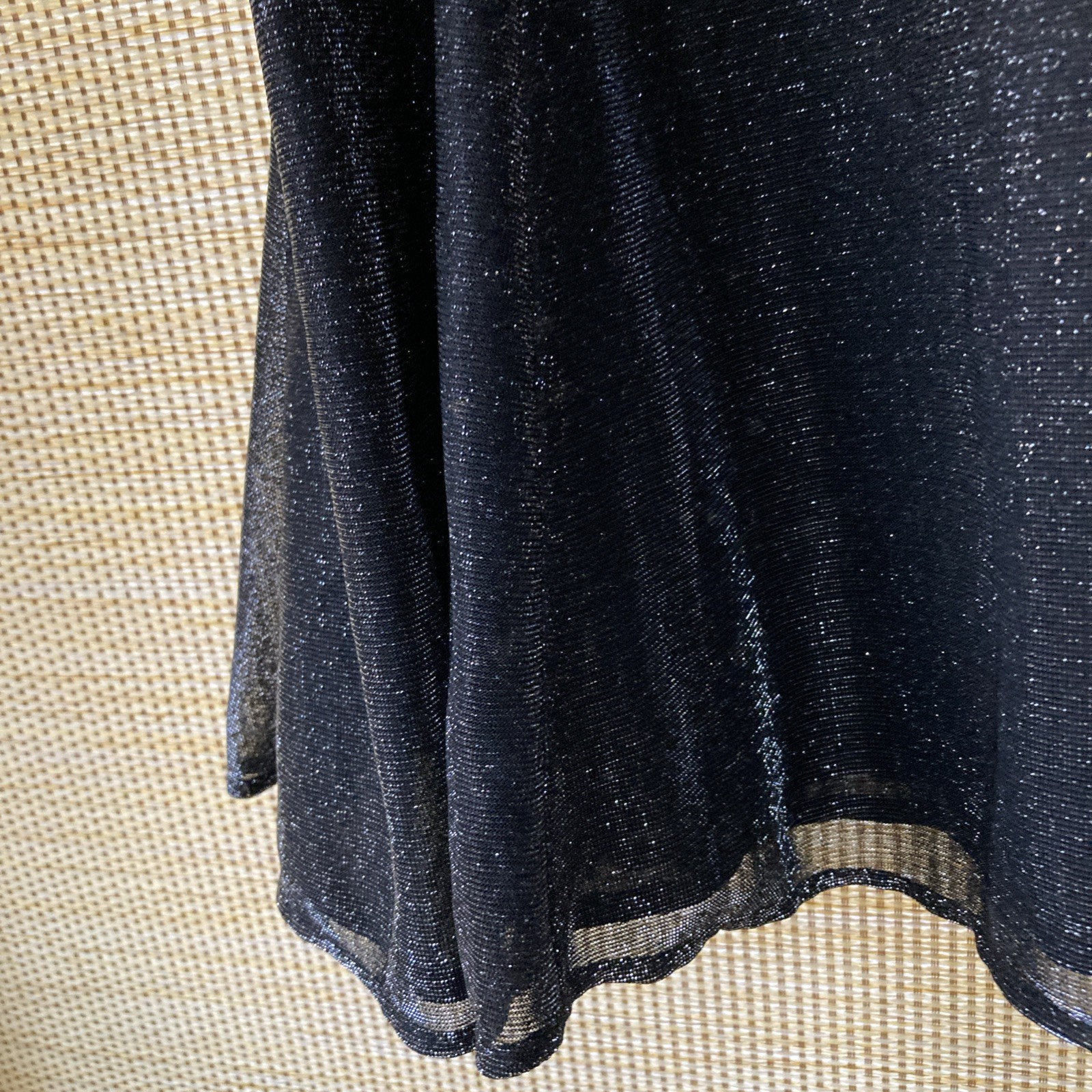 Vtg Jay Jacobs Mini Formal Dress XS-S Black Spaghetti Strap Stretch V-Neck Read!