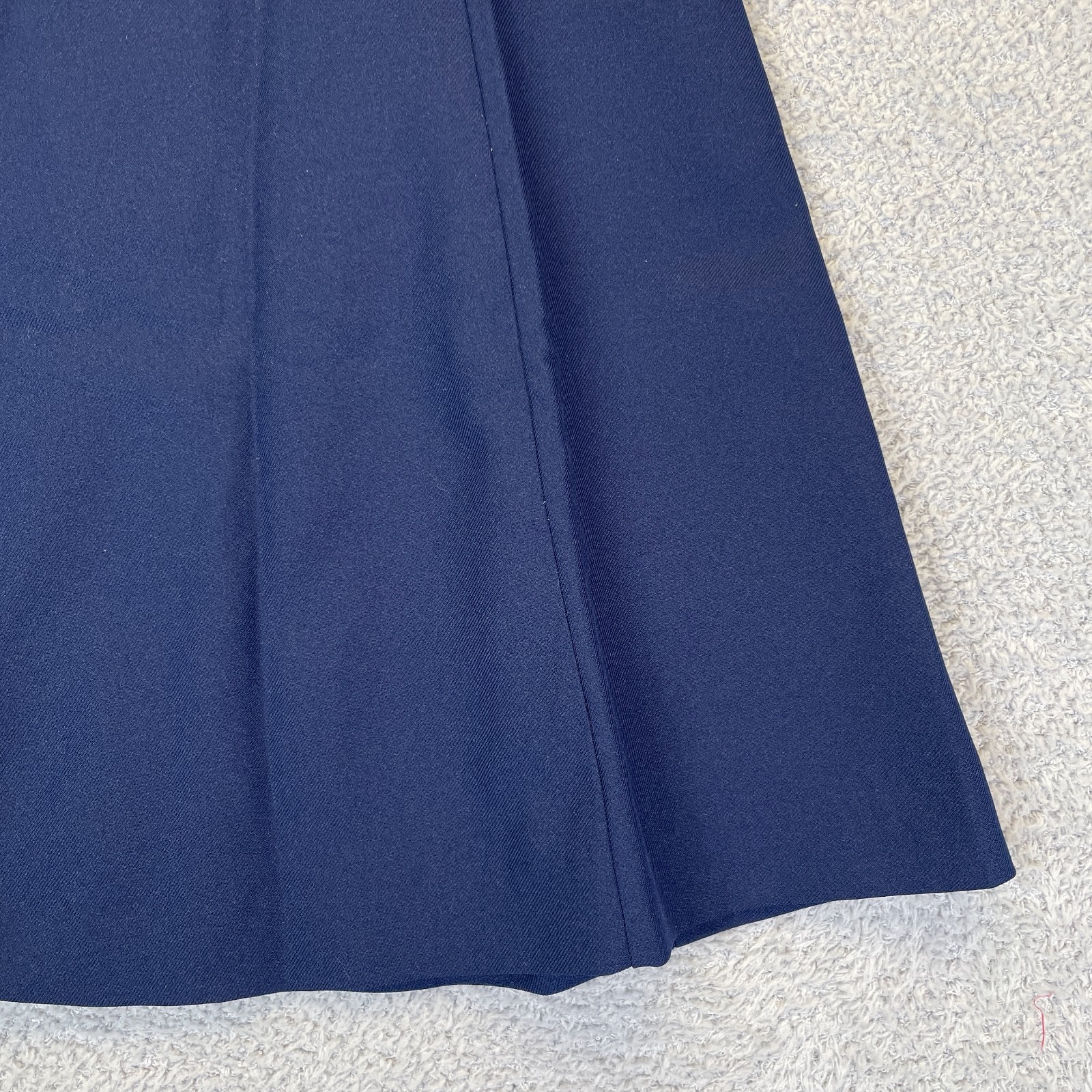 Vintage 1970s Preppy Retro Navy A-Line Wrap Midi Secretary Skirt Womens XSmall
