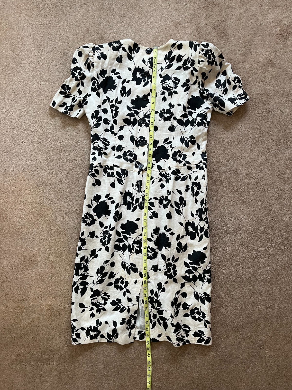 Vintage Floral Linen Dress Size 16 | International Ladies Garment Workers Union