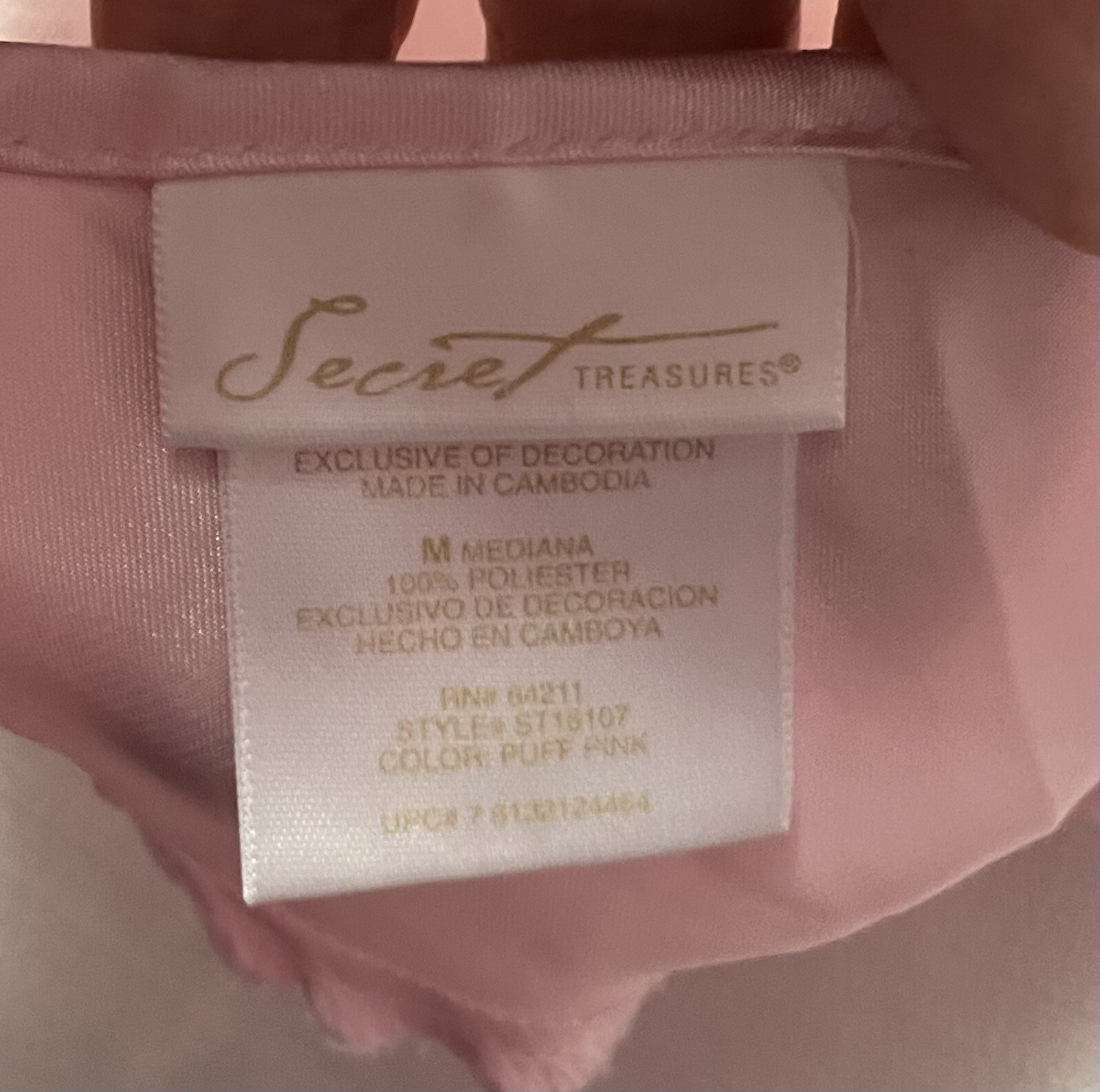 SECRET TREASURES Pink Silky Sheer Shiny Satin Trim Peekaboo Nightgown M NWOT