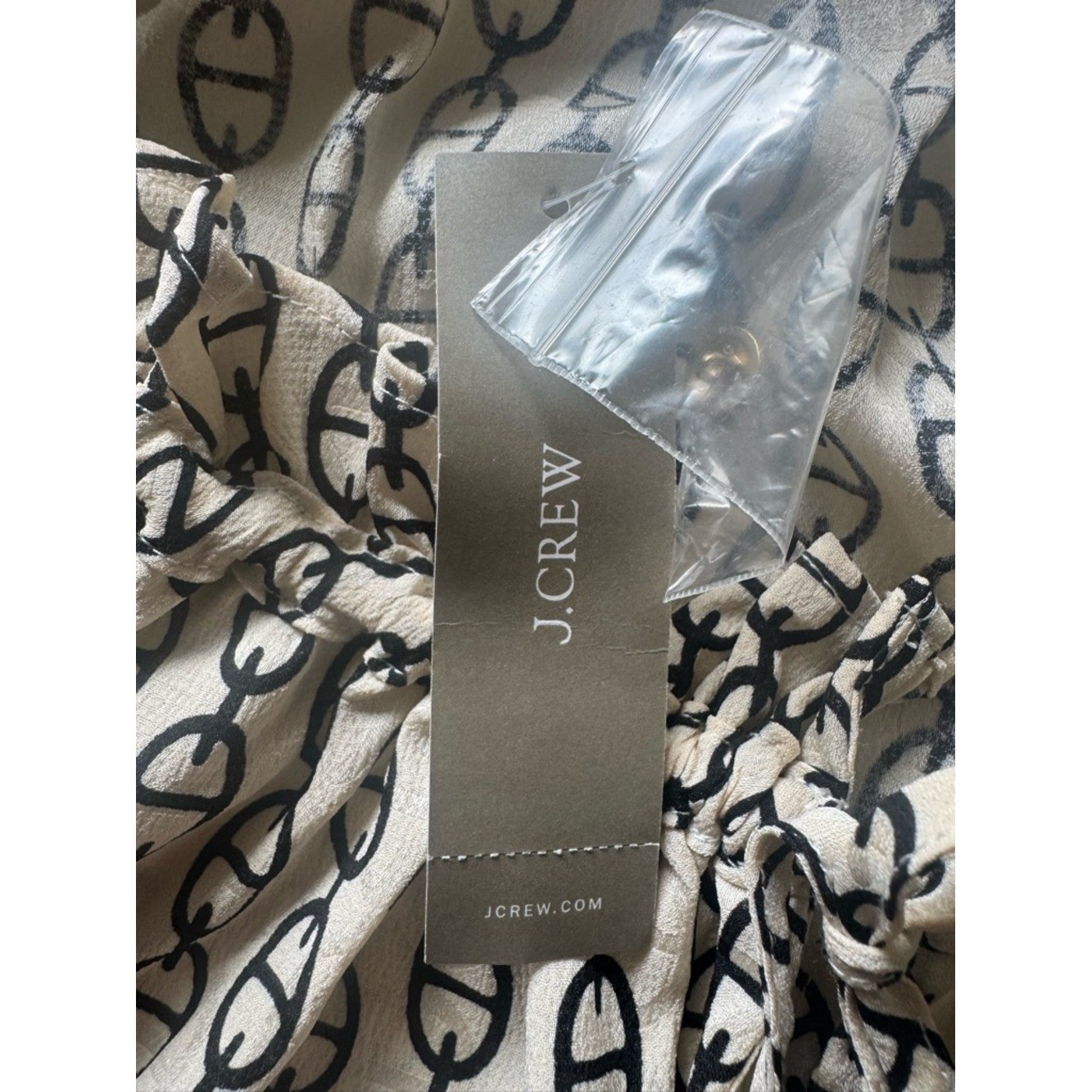 J. Crew Ruffleneck midi dress in vintage links print New with Tags No Waist Tie
