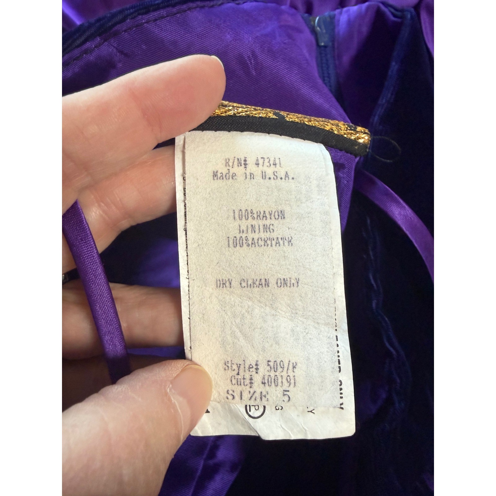 Notorious Vintage 80s Purple Sequin Velvet Satin Tiered Party Dress Size 5 Prom