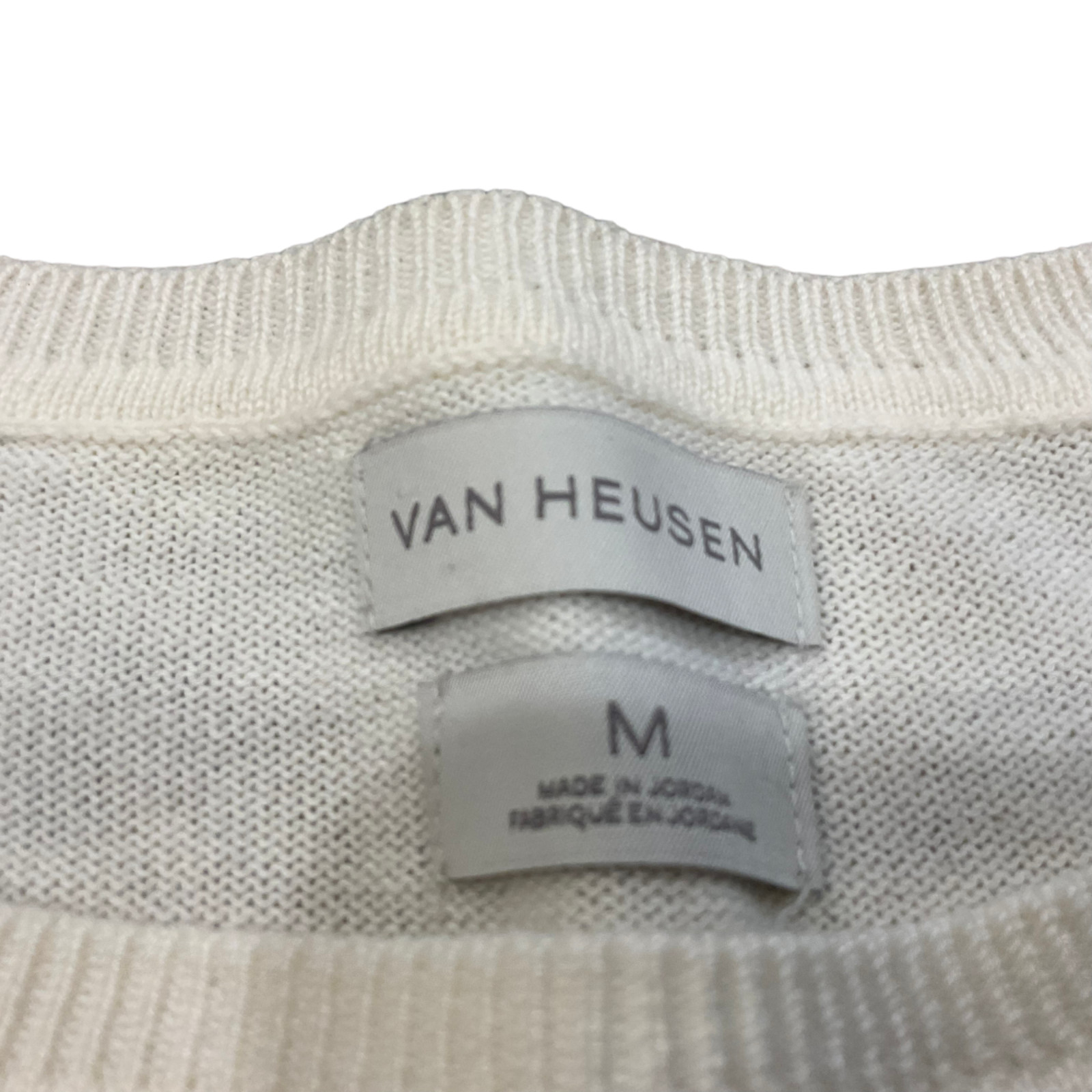New VAN HEUSEN Cream white Multi-Color Stripe Acrylic Sweater Women’s Sz M y2k