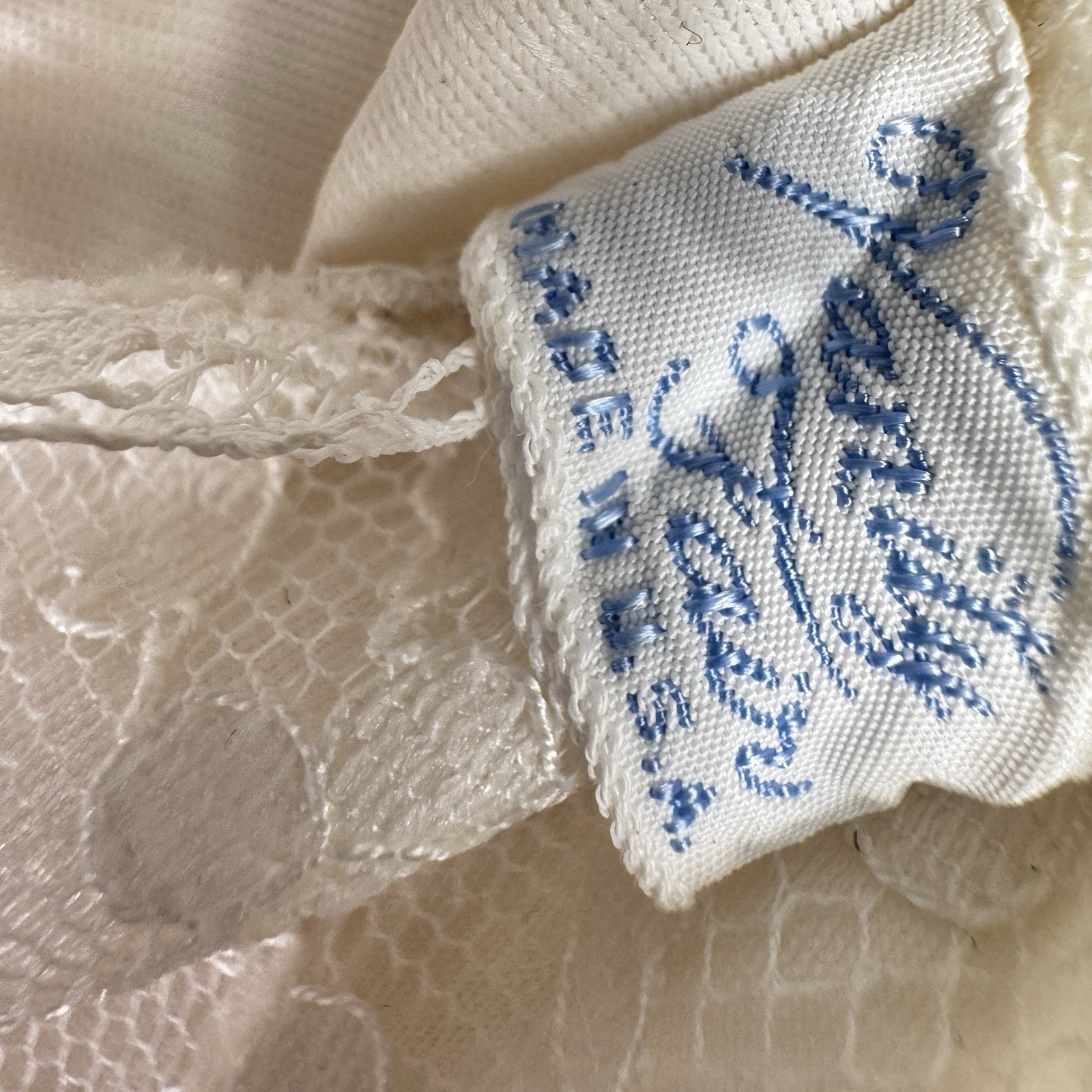 Vintage 1950s Vanity Fair Tricot Nylon Lace Tuxedo Slip Dress Size 32 Adjustable