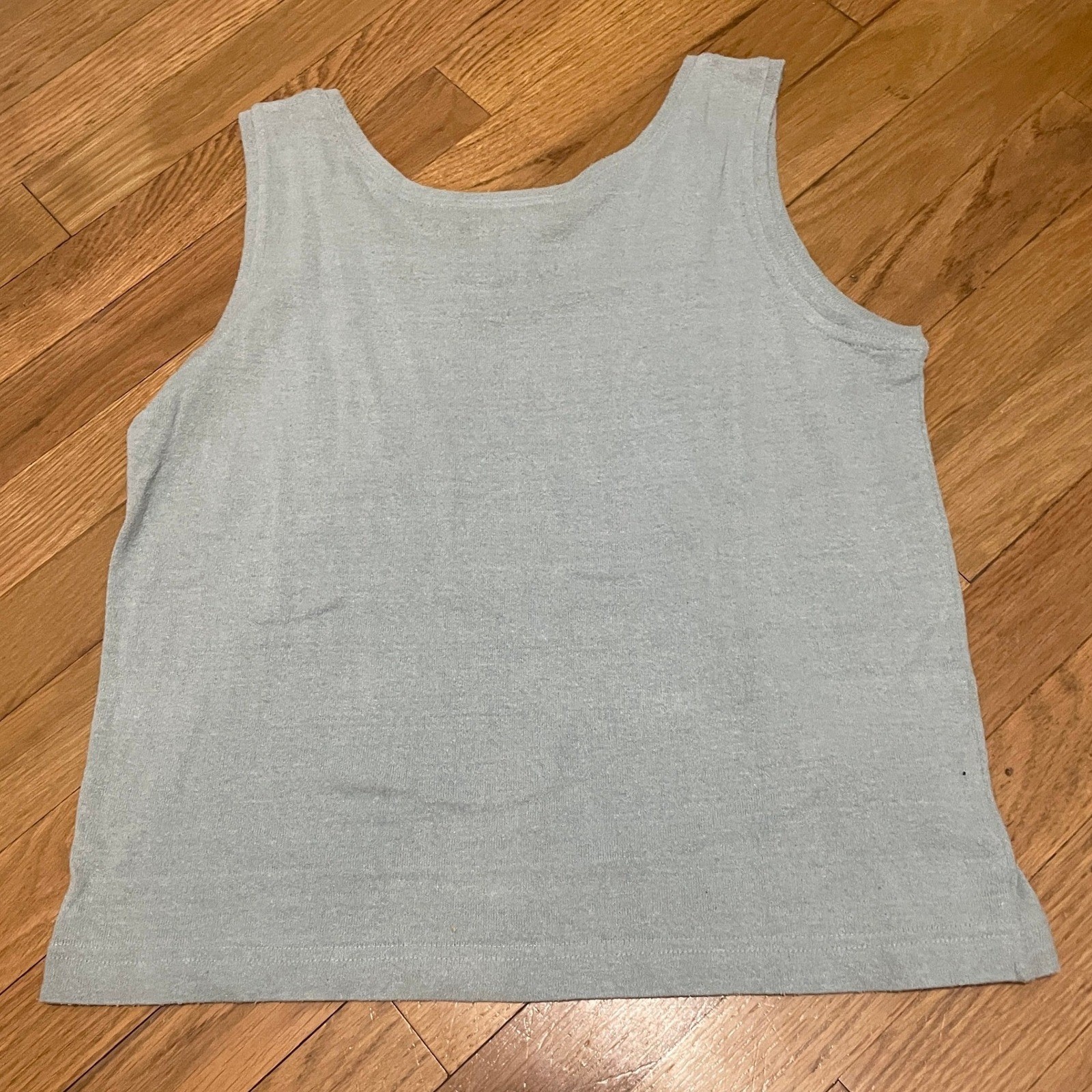 220 Hickory Vintage Women’s S Raw Silk Knit Tank Top Seafoam Green Scoop Neck