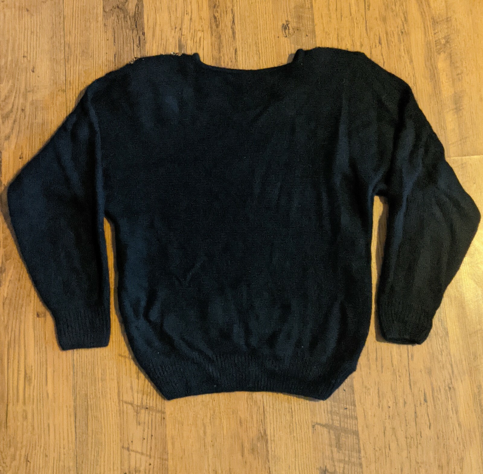 Vtg 1980s Work In Progress Sequin Sweater Gladys Bagley Glam Rock Silk Angora M