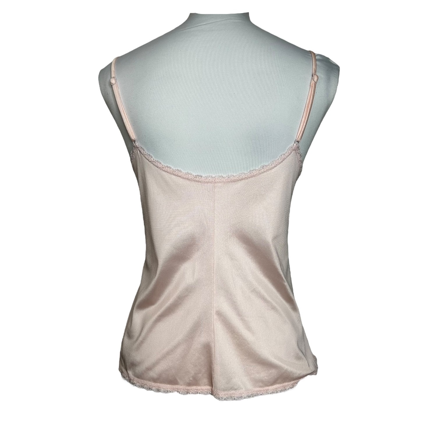 Vintage 80s Fairy Top M Pink Lace Trim Coquette Cottage Lingerie Cami Warners