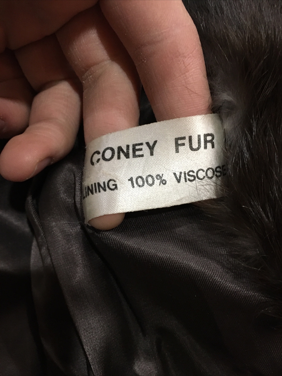 VTG 1970s Ladies Genuine Brown Real Coney Rabbit? Fur Winter Coat Size 16