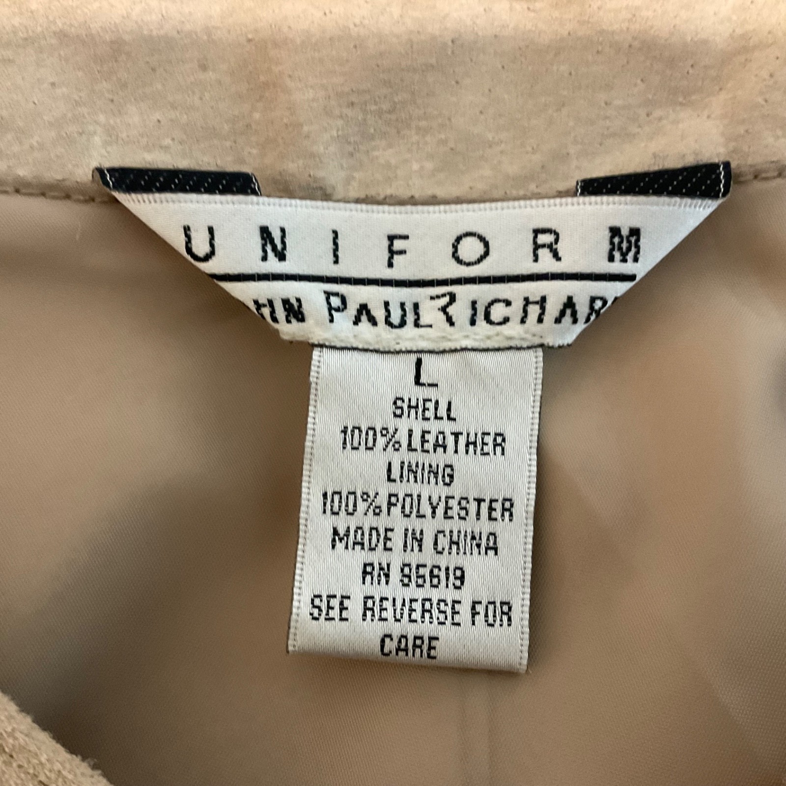 Vtg Uniform John Paul Richard Suede Leather Poncho Buckskin Tan Lined Western L