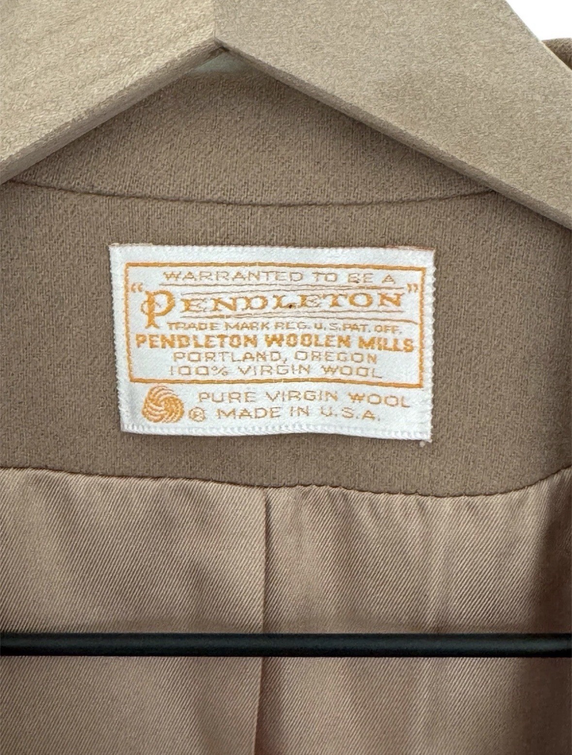 Vintage Pendleton 100% Virgin Wool Tan Blazer Size 14