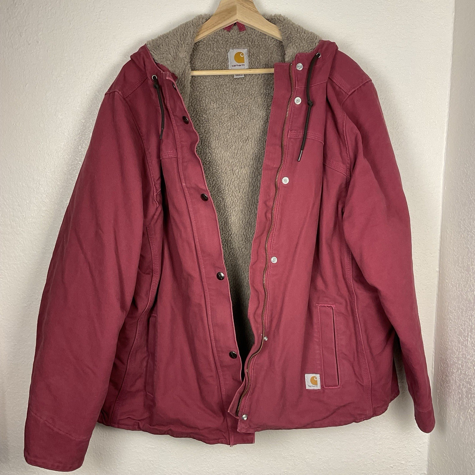 Vintage Y2K Carhartt Women’s Berkeley Hooded Sherpa Jacket Vintage 90’s Size XXL