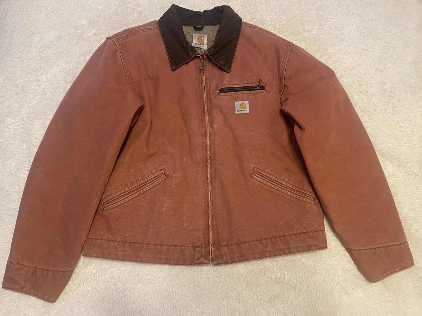 Rare Vintage Dusty Rose Blanket Lined Carhartt Detroit Jacket Women’s Med (uni)