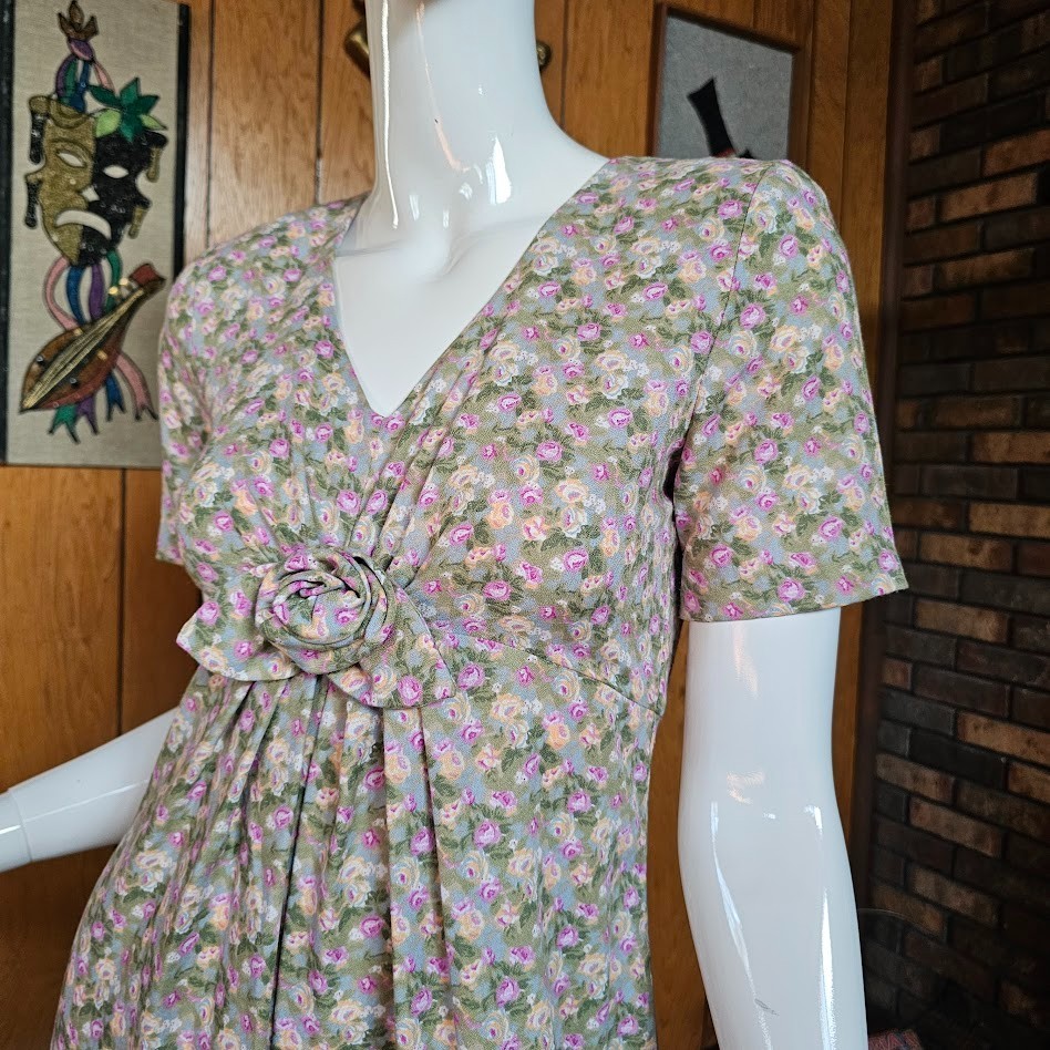 Vintage 90s Mall Rat EXPO Cottagecore Ditzy Floral Palazzo Pants Jumpsuit XS/S P