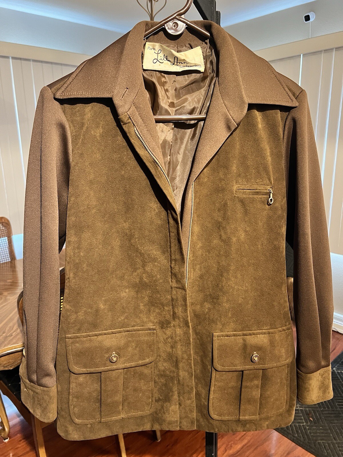 Vintage Paris Lilli Ann San Brown Francisco Jacket Size Small