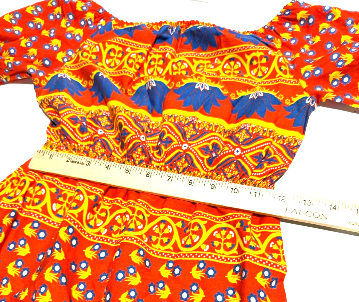 Vintage Y2K Milkmaid Maxi Dress Woman S All Over Print Cottagecore Boho Handmade