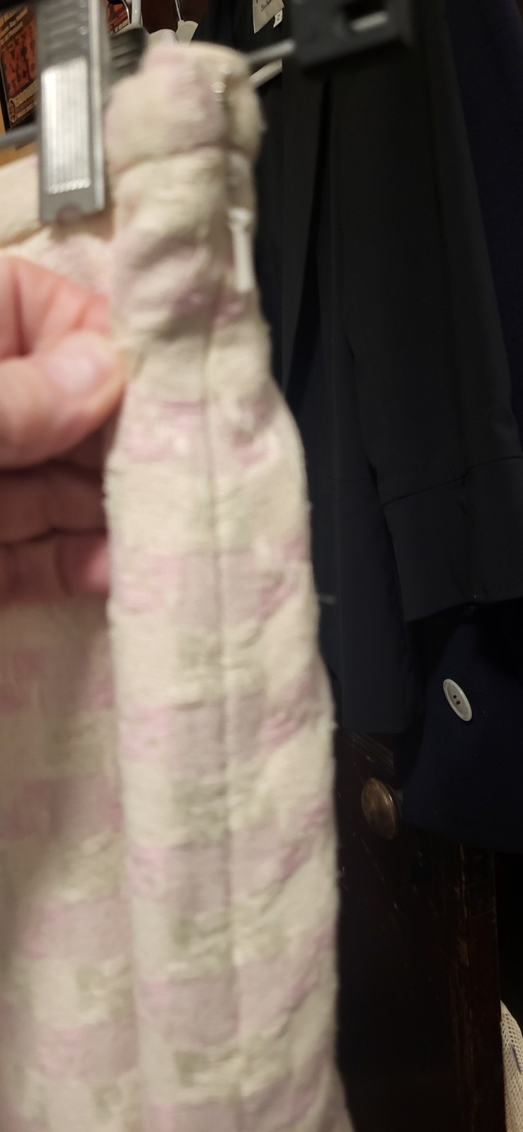 Vintage JAEGER Great Britain Pink & Beige Silk Tweed Jacket (6)& Skirt (8) Suit