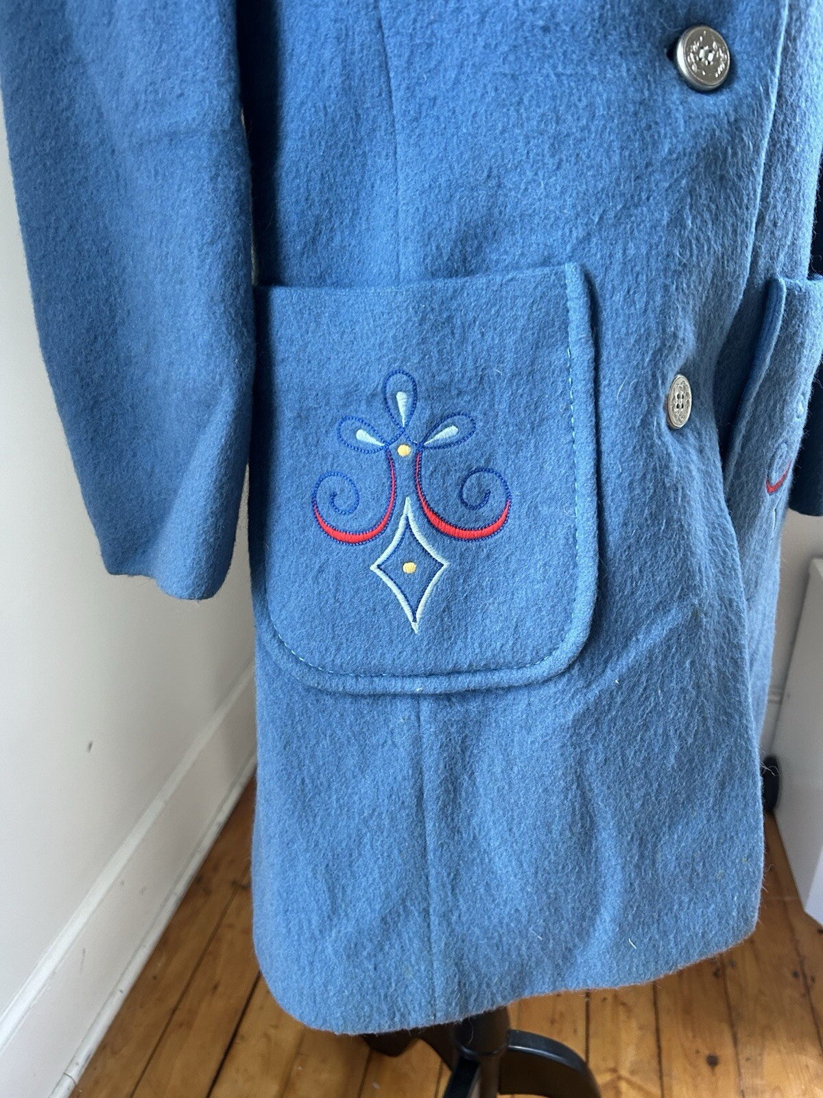 Vintage Original Loden Fashions By Alpine House Virgin Wool Coat S/M
