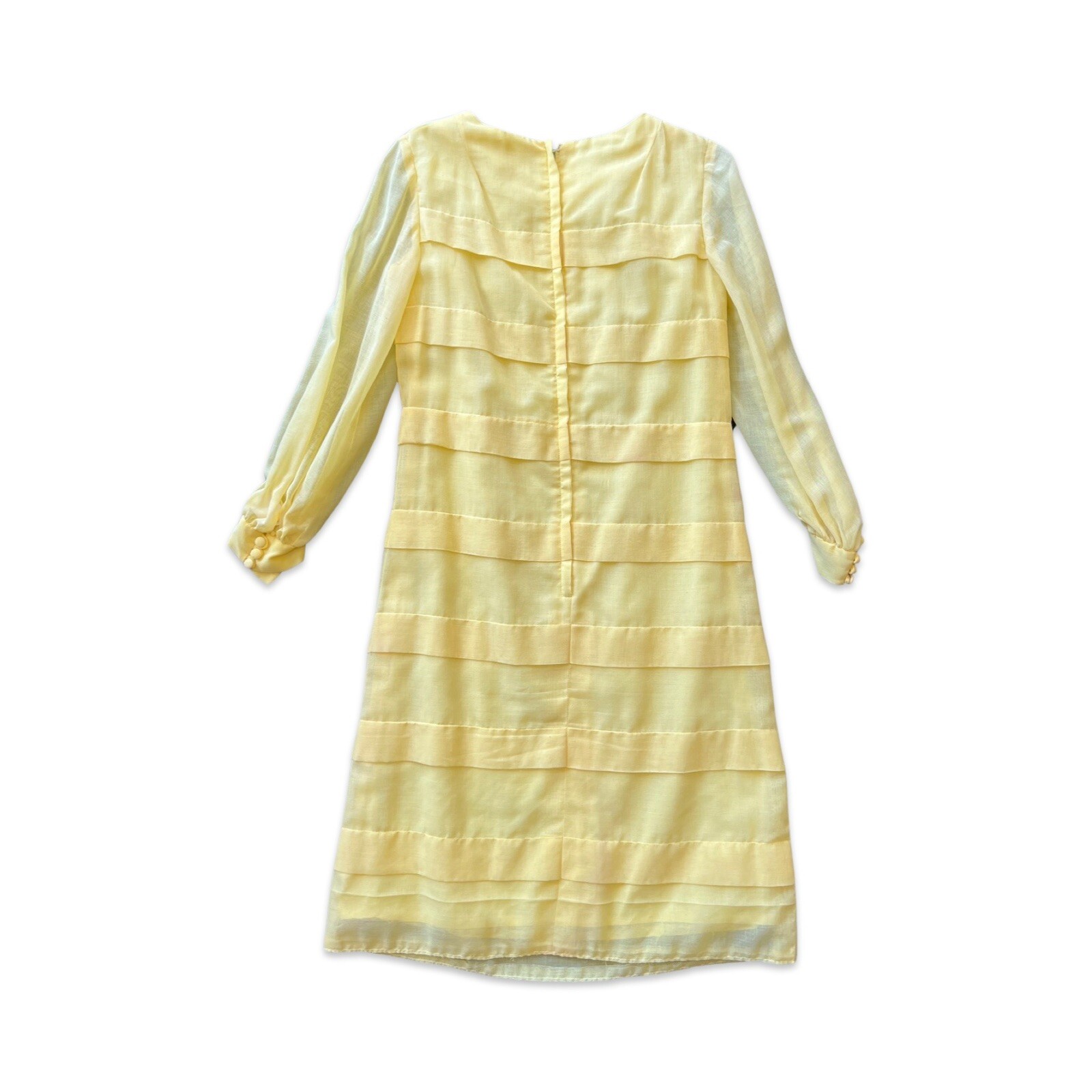 Vintage 60s 70s Yellow Dress Justin McCarty Women’s Size 6 #84