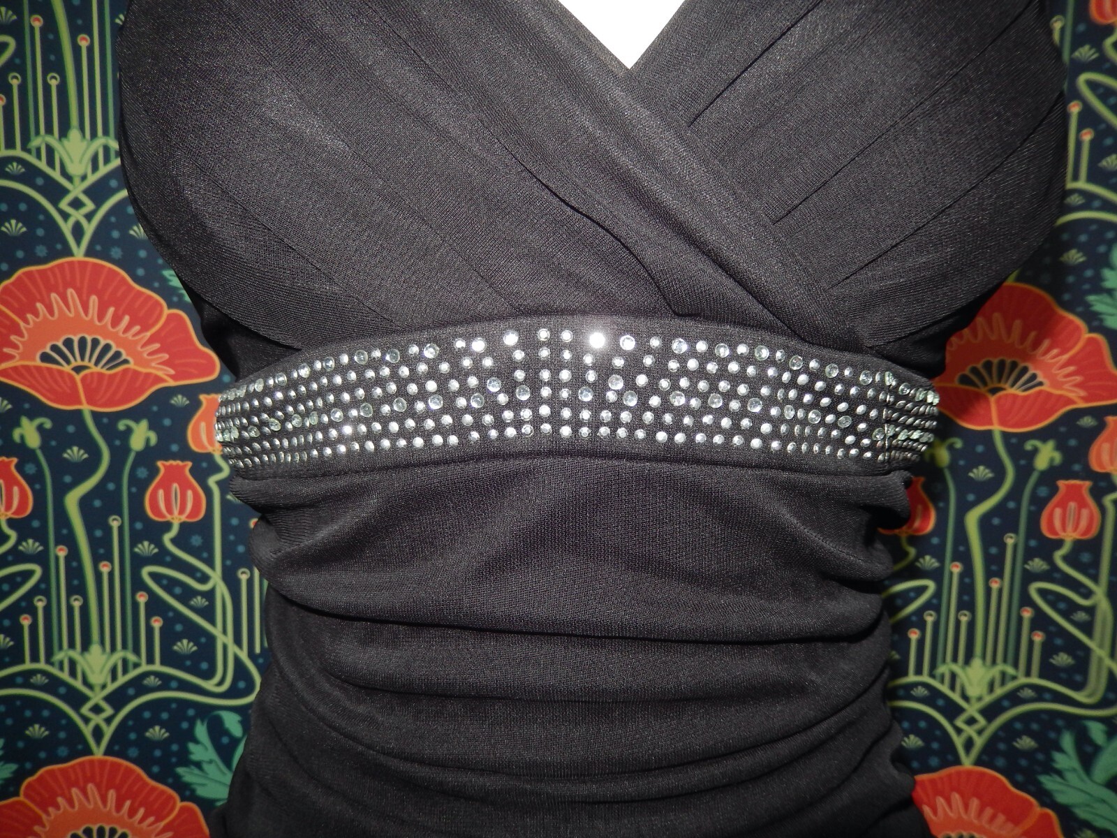 Vintage 90’s Y2K Black Whimsigoth Pointy Hem Halter Fairycore Mesh Party Dress