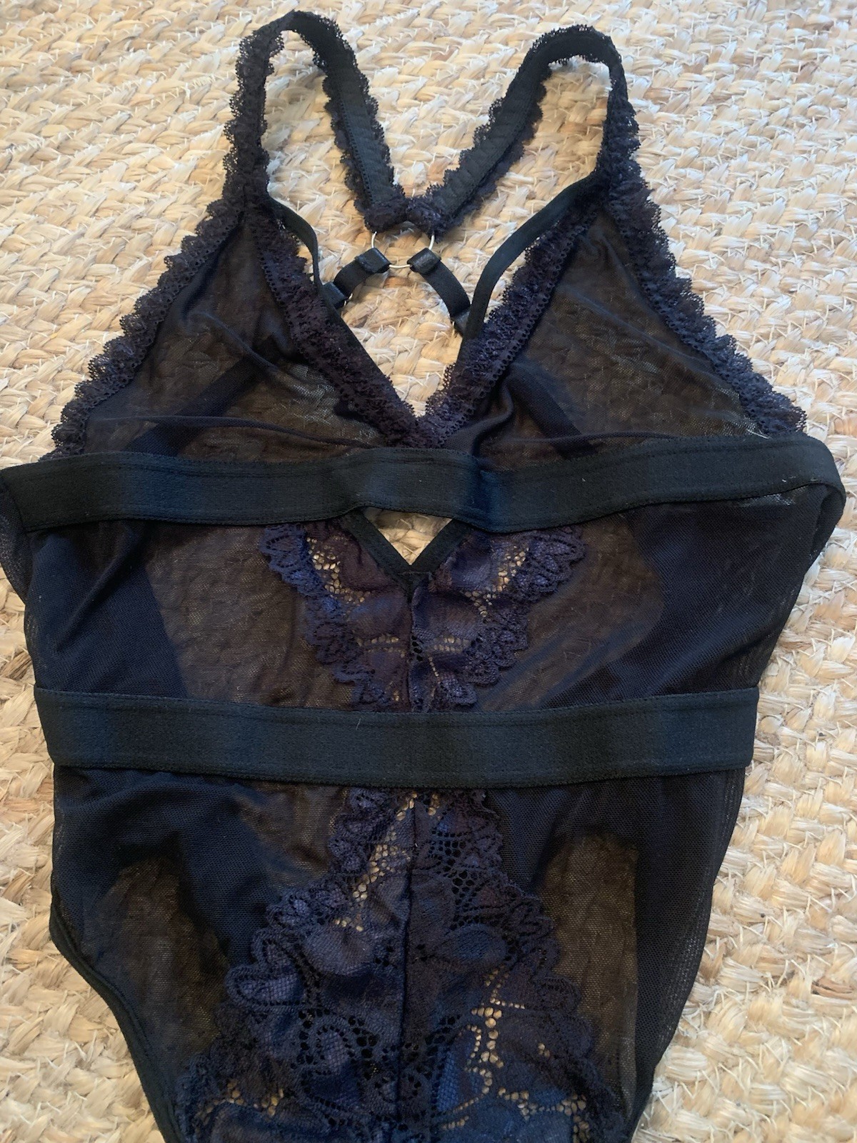 NEW Black Lace & Netting Teddy Lingerie Size S/M 30-36” Chest Beautiful