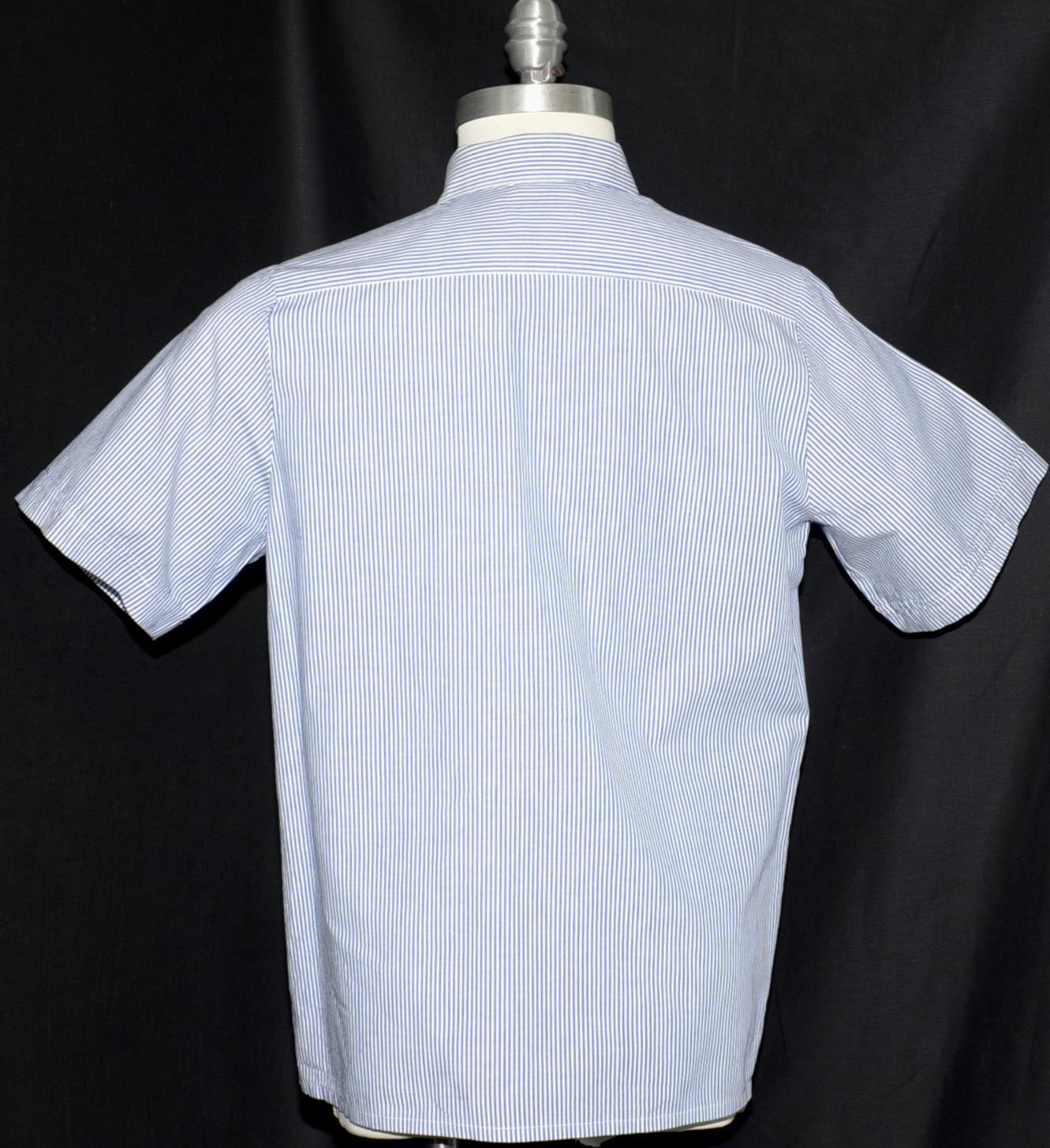 COTTON Plaid BLOUSE Shirt Button Down German SHORT SLEEVE Western/B41″/14 L