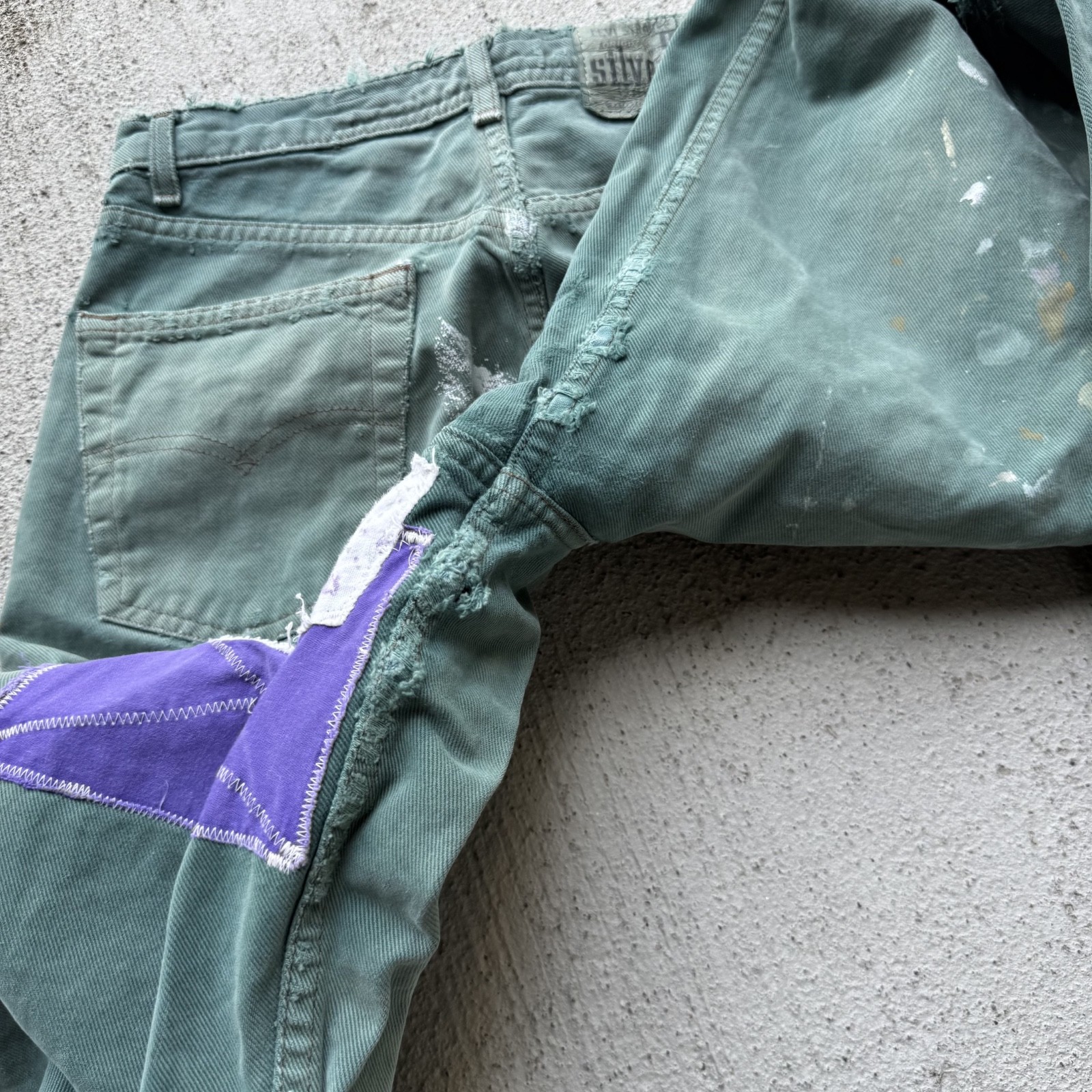 Y2K Levi’s Silver Tab Baggy Vintage Repaired Patchwork Painter Jeans 29×29