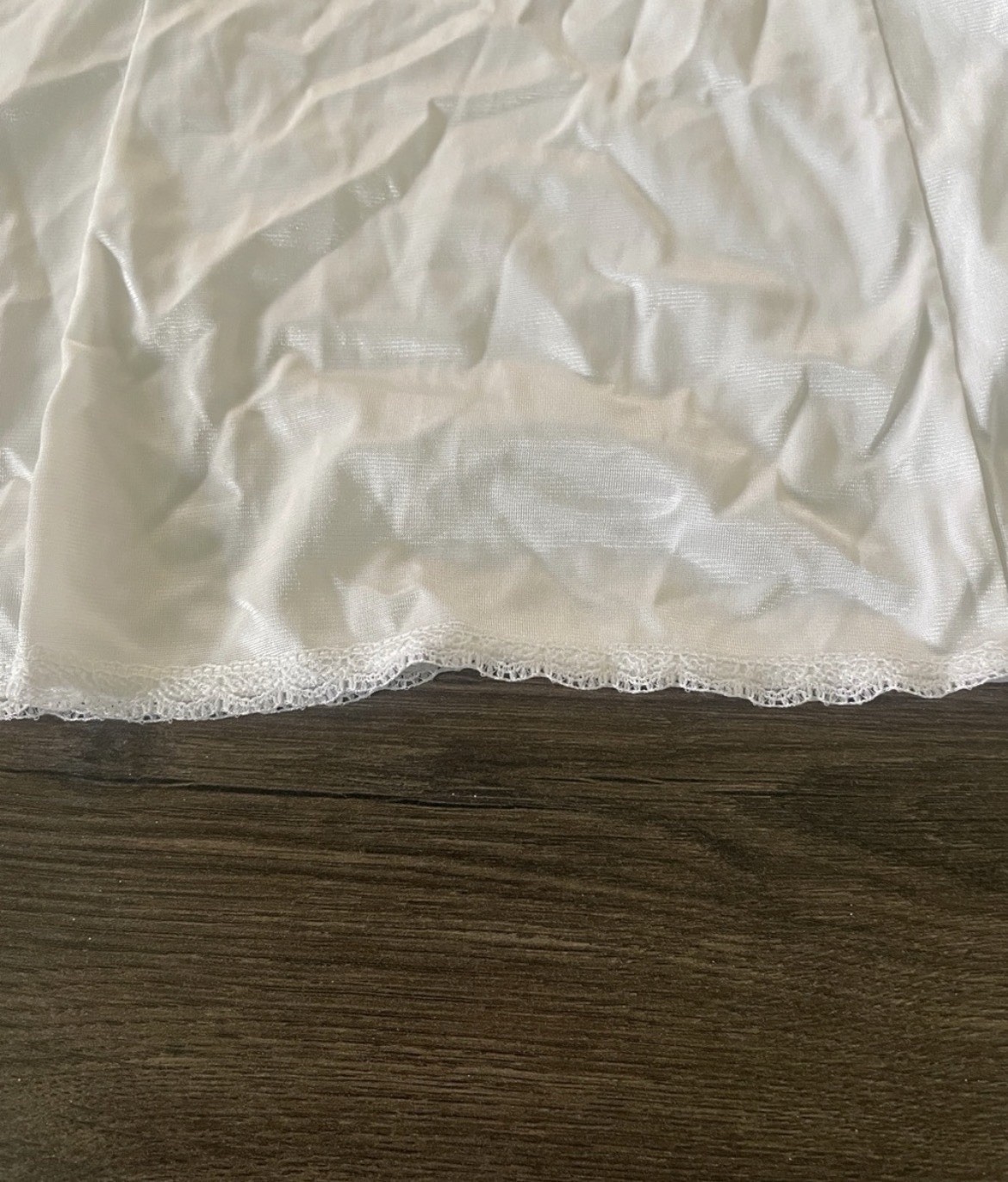 Vintage Vanity Fair White Lace Trim Camisole Slip, Size 34/40