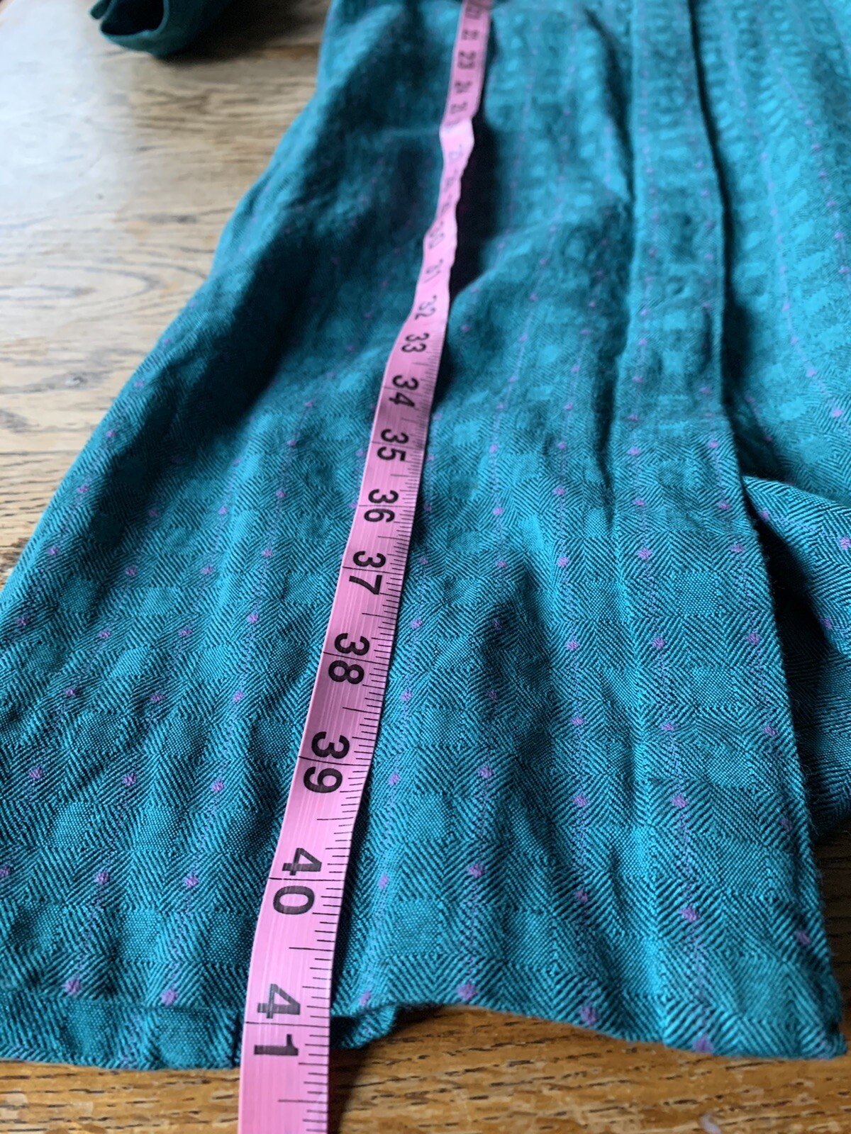 Vintage Young Traditions Sheath Pencil Dress Small ? Teal Plaid Buttons Collar**