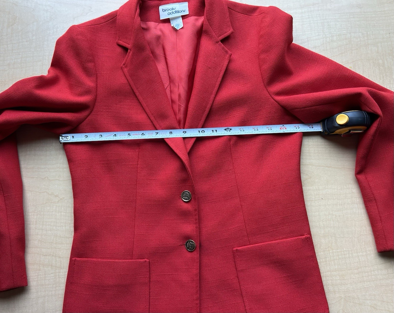 Vintage 80s Brooks Addition Vibrant Red Blazer Corporate Power Suit Jacket 9/10