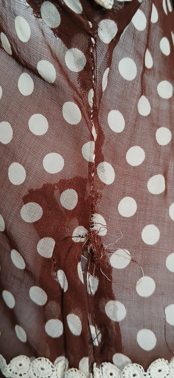 Darling Vintage Gay Gibson sheer Polka Dot dress 50s XS Lolita Rockabilly