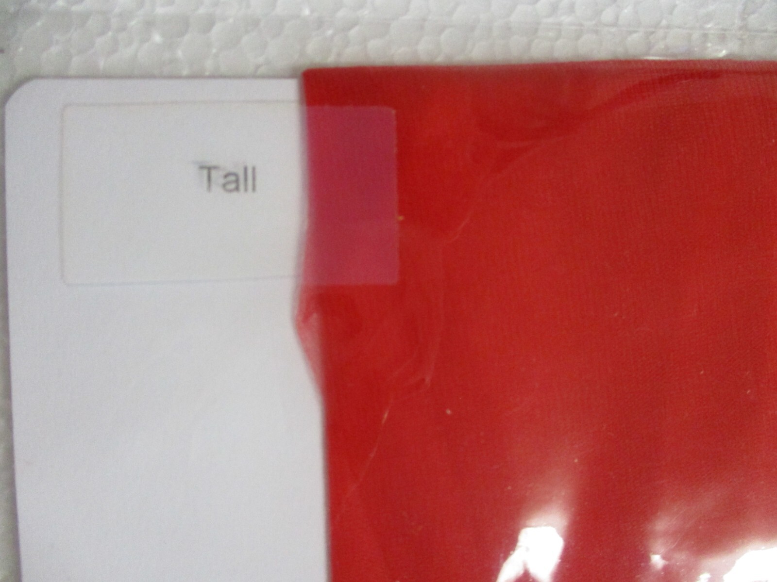 1PR VINTAGE UNBRANDED RHT SHEER SHINY FLAT KNIT NYLON STOCKINGS 12 LONG 40″ RED