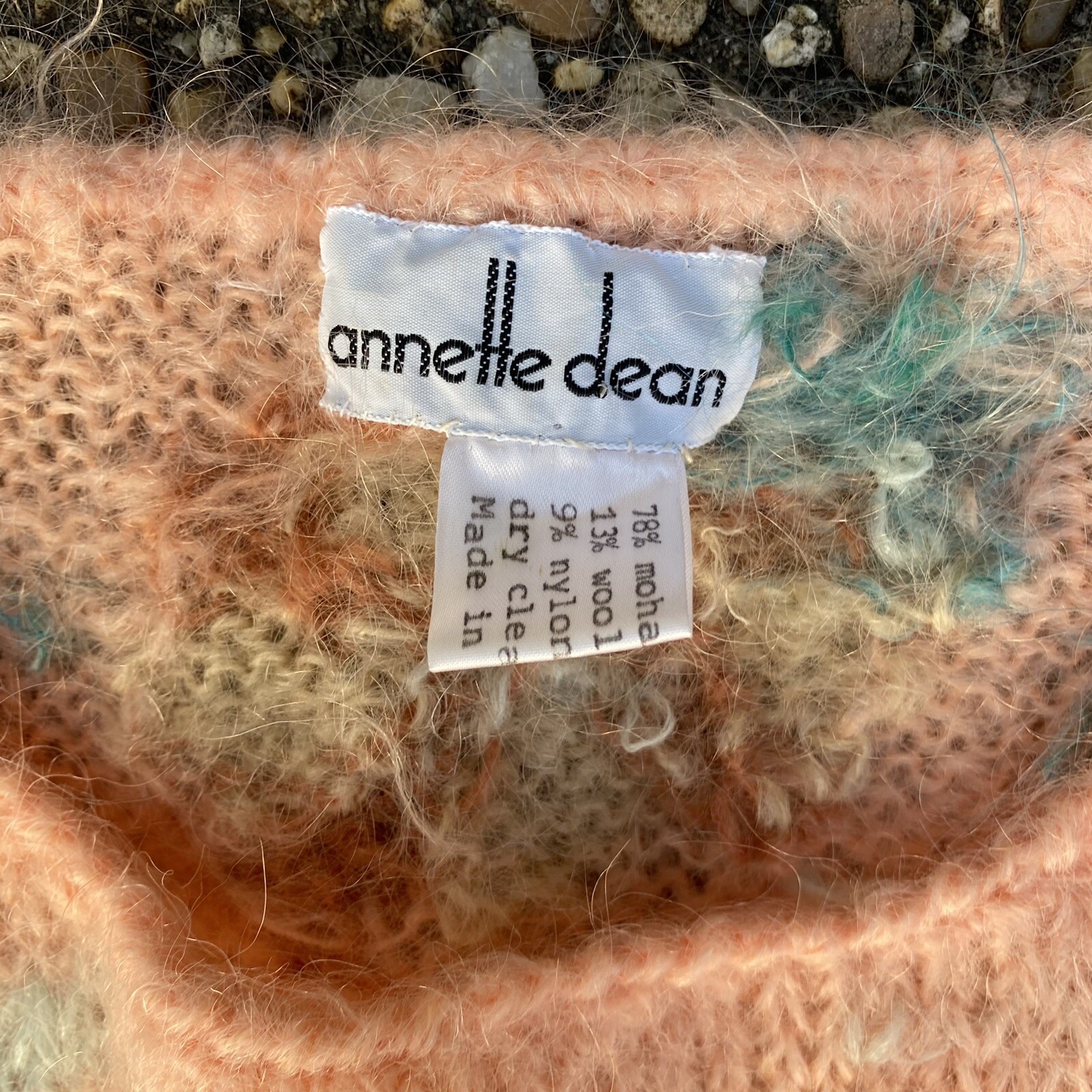 Vintage 1980s Peach Peachy Keen Fuzzy Soft Mohair Tunic Sweater M Hand Knit
