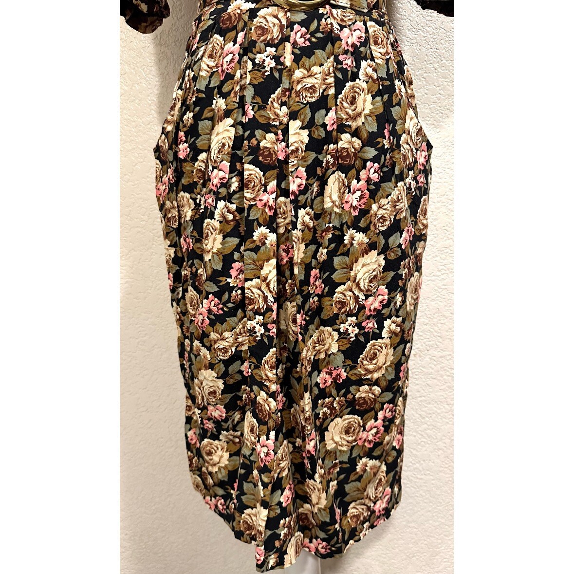 Brandywine Creek Vintage 80s Floral Cottage Dress w/ Belt Women’s S/M