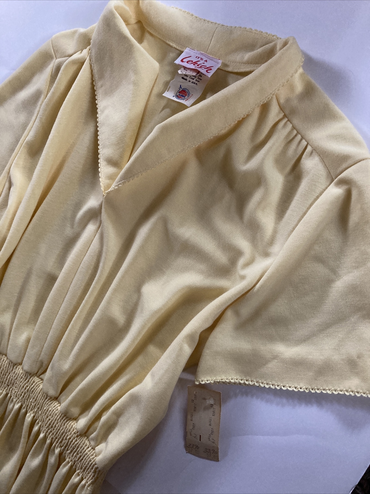 VTG It’s A Lehigh Yellow/Lemon Secretary Dress Sz 14 New Tags USA Union Made