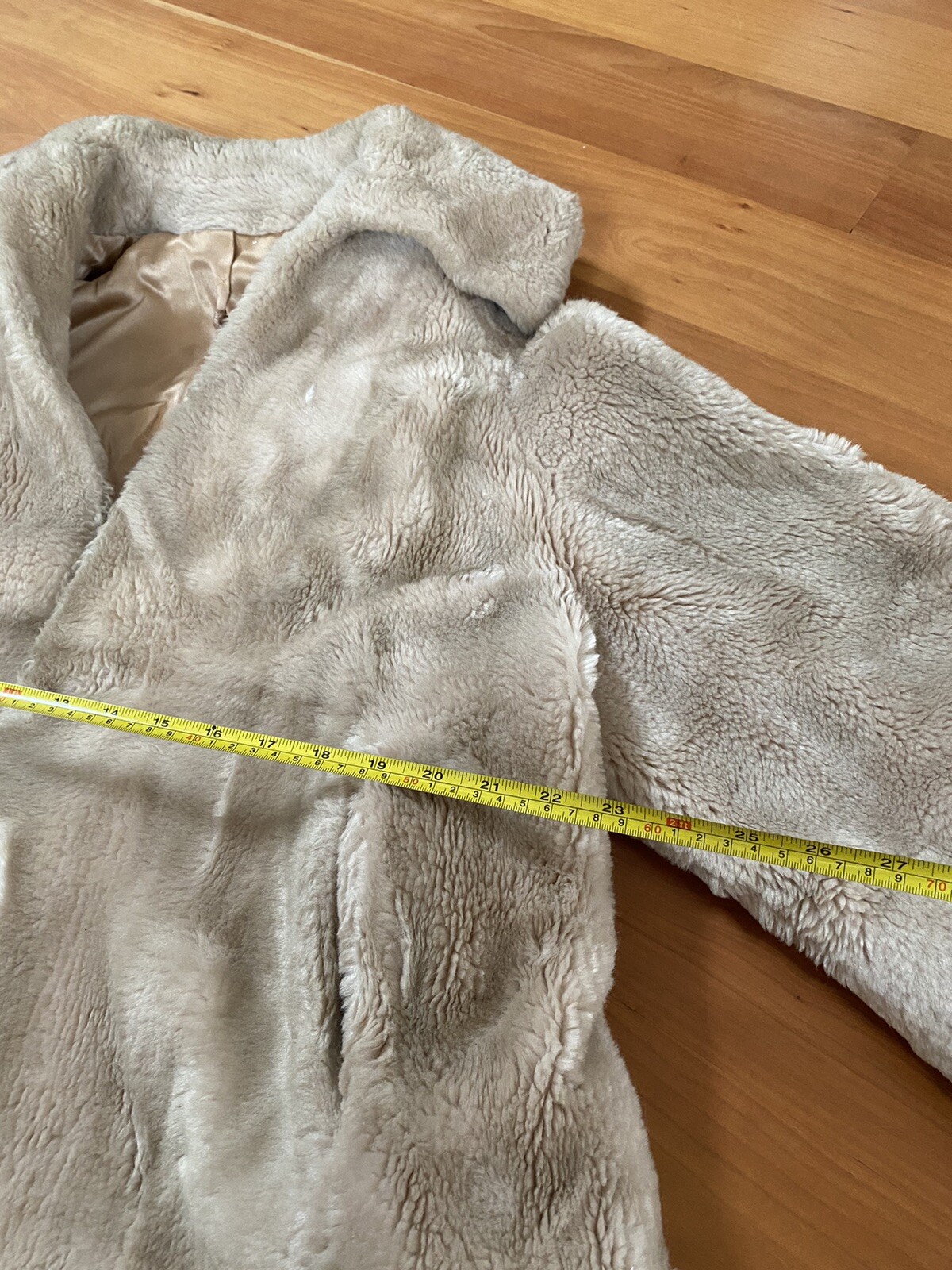 Vintage Coat Imperial Ollegro Tan Beige Faux Fur Mid Length Medium (JK) Womens