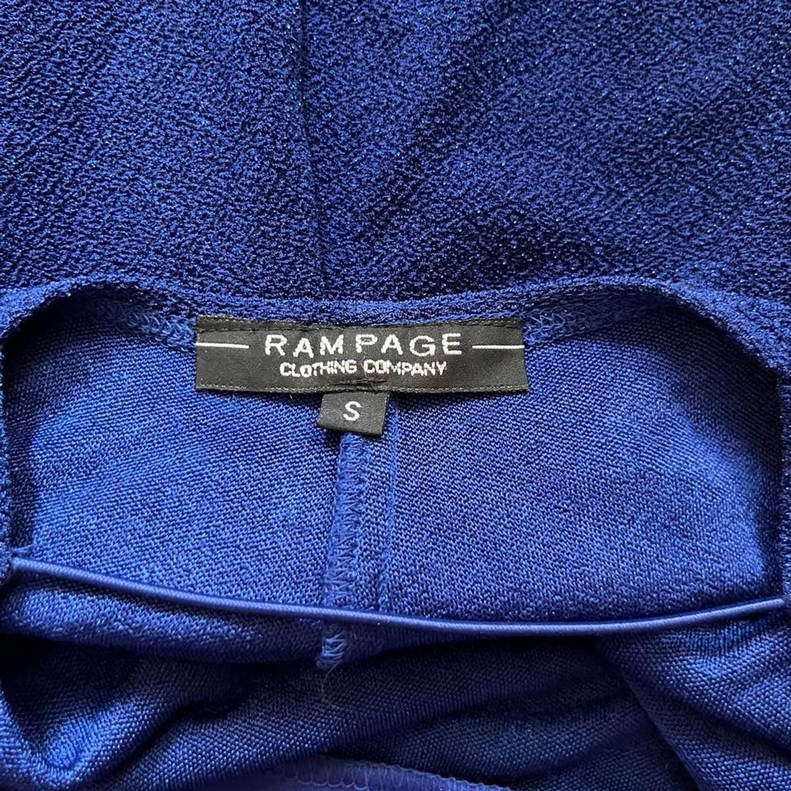 Vintage 90s Rampage Sparkly Blue Lurex Mini Dress Open Back Size S Straps