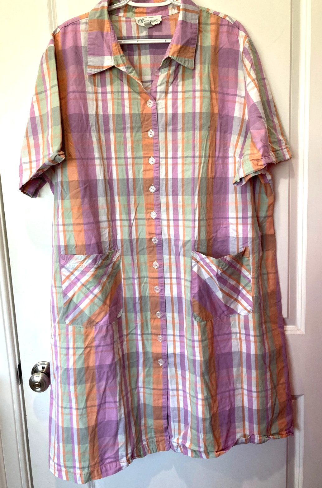Vintage Ellen Orton 3X Housecoat Duster Button Front Lounger Vermont Grannycore